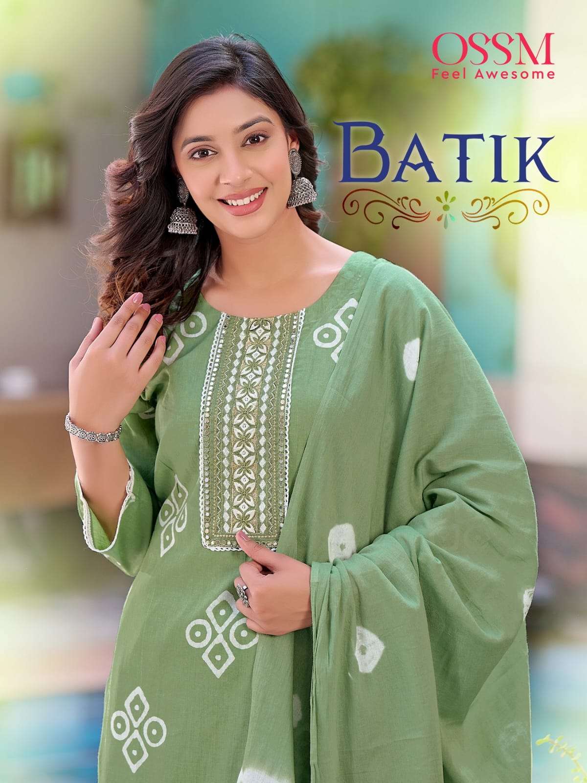 OSSM BATIK COTTON WITH PRINTED READYMADE SUITS COLLECTION AT BEST WHOLESALE RATE