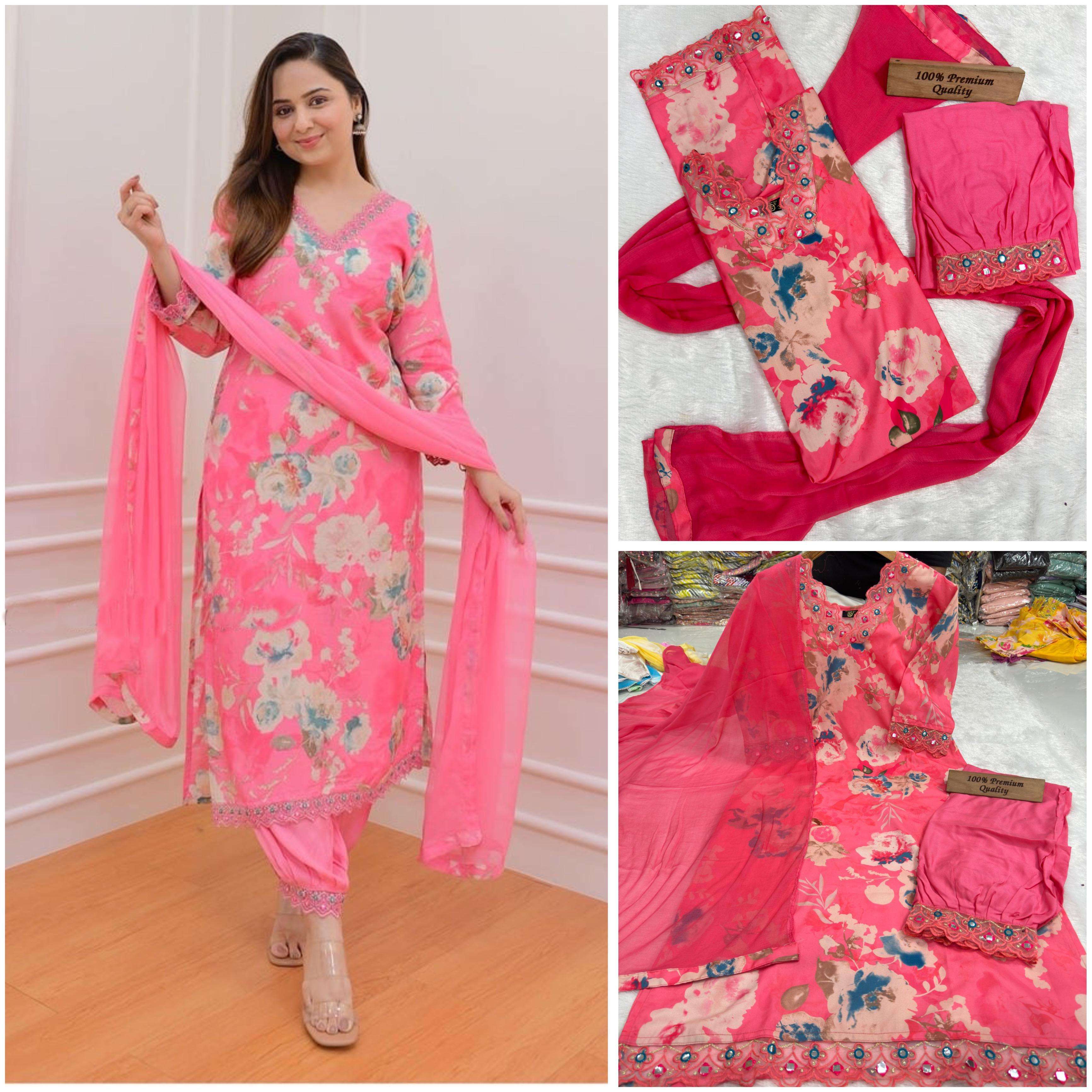 RAYON COTTON WITH PRINTED AFGHAN STYLE READYMADE SUITS COLLECITON AT BEST RATE