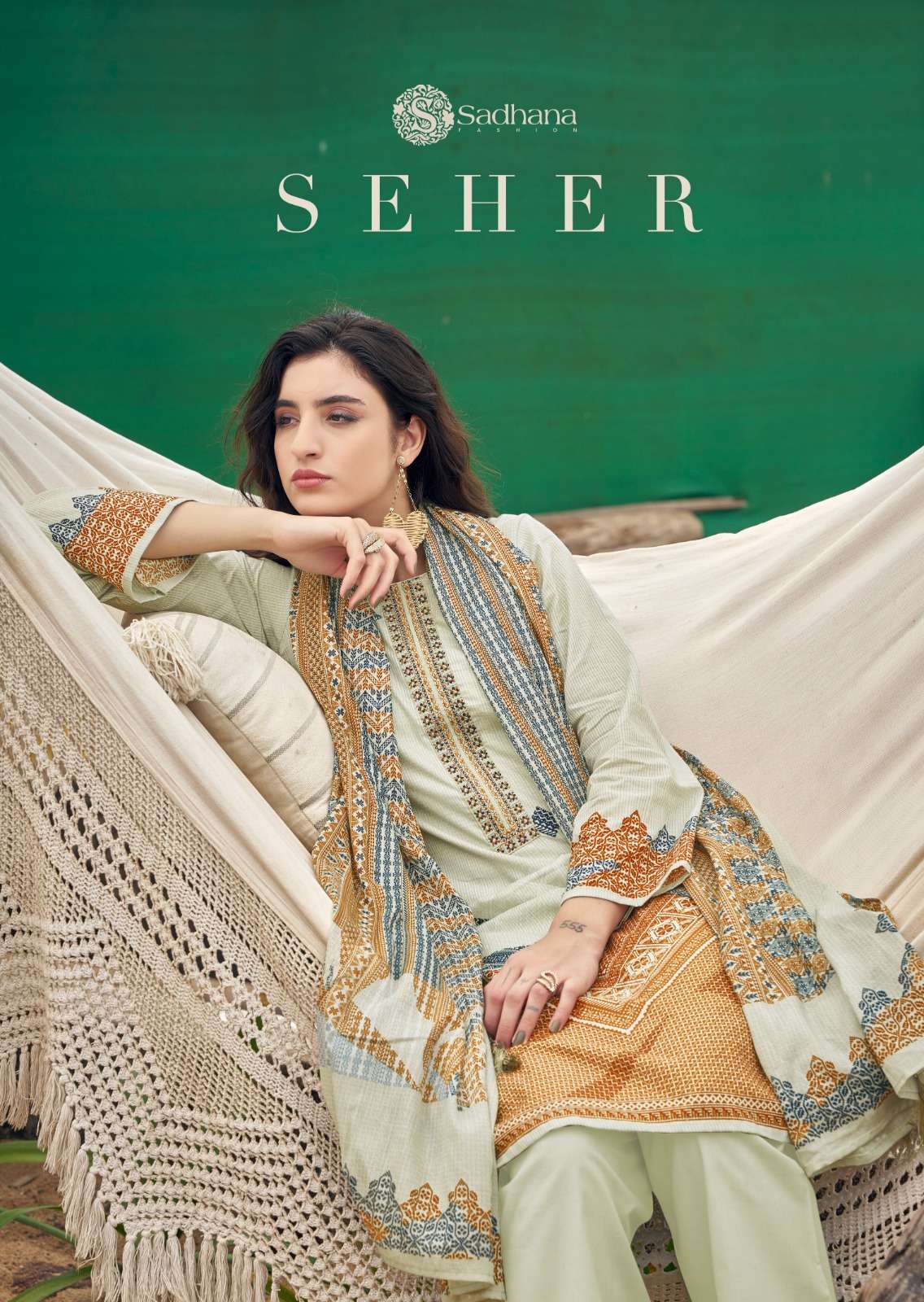 SADHANA FASHION SEHER LAWN COTTON WITH PRINTED REGULAR WEAR SUITS COLLECITON AT BEST RATE