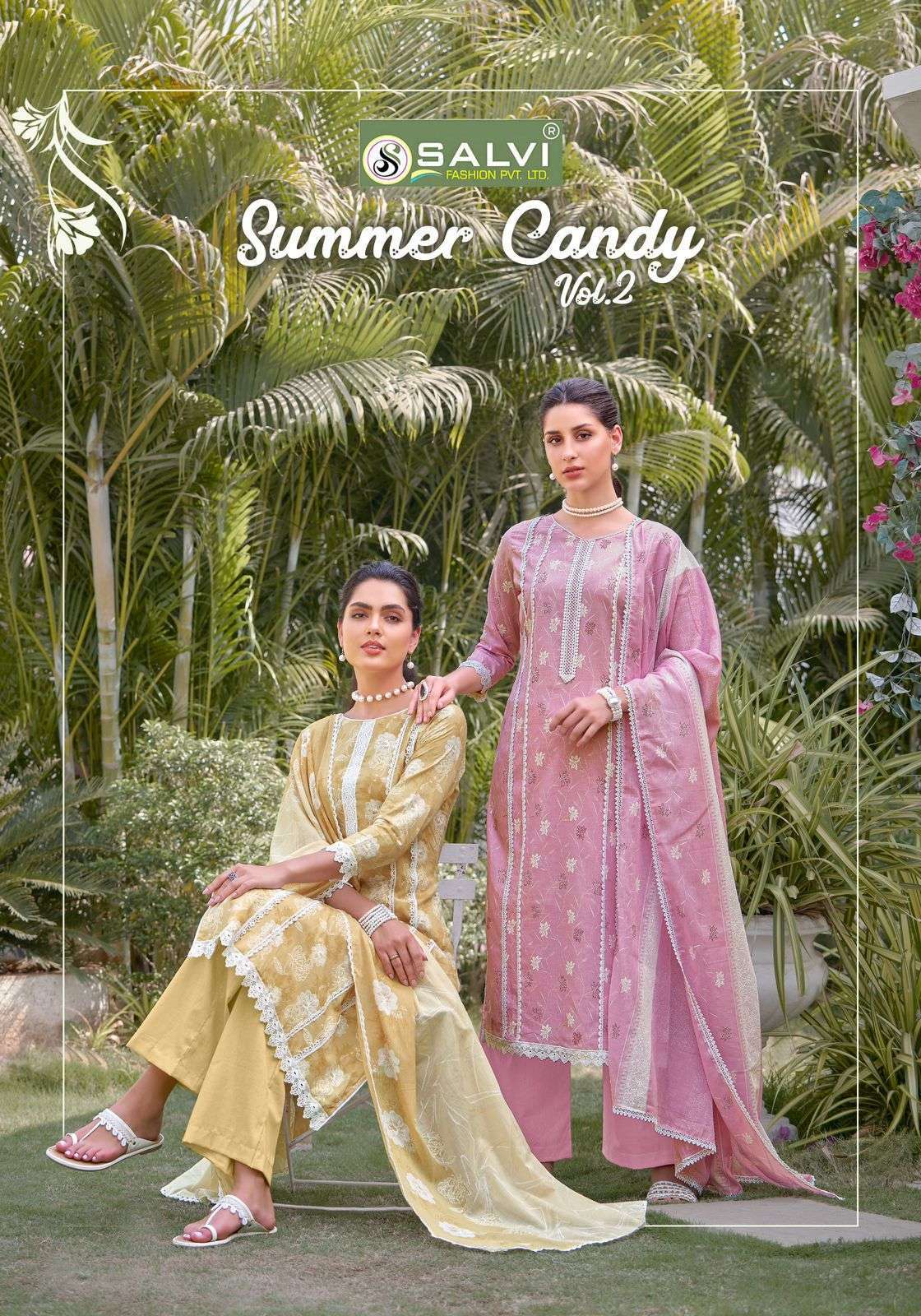 Salvi Fashion Summer Candy Vol 2 DESIGNER SILK WITH DIGITAL PRINTED DRESS MATERIAL COLLECTION AT BEST RATE