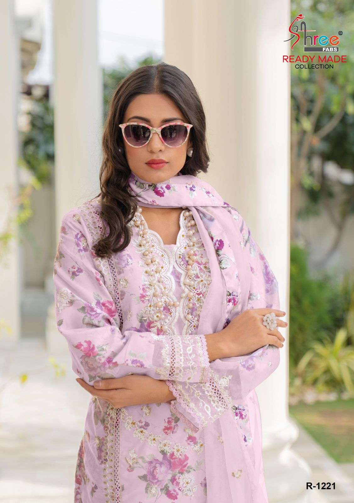 SHREE FABS 1221 ORGANZA WITH EMBROIDERY WORK READYMADE PAKISTANI SUITS COLLECTION AT BEST RATE