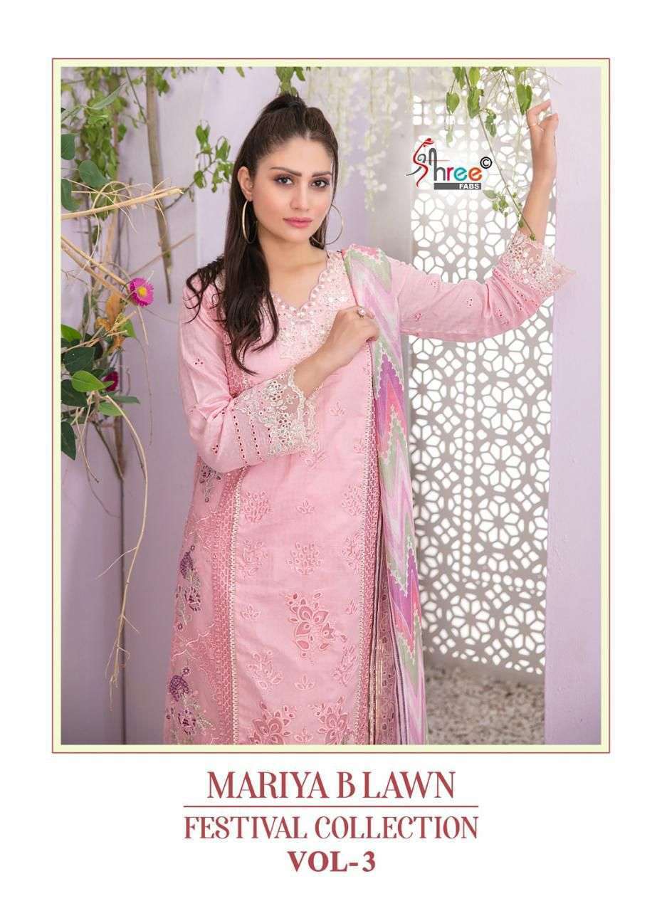 Shree Fabs Mariya B Lawn Festival Collection Vol 3 lawn cotton with printed summer special pakistani suits collection at best wholesale rate