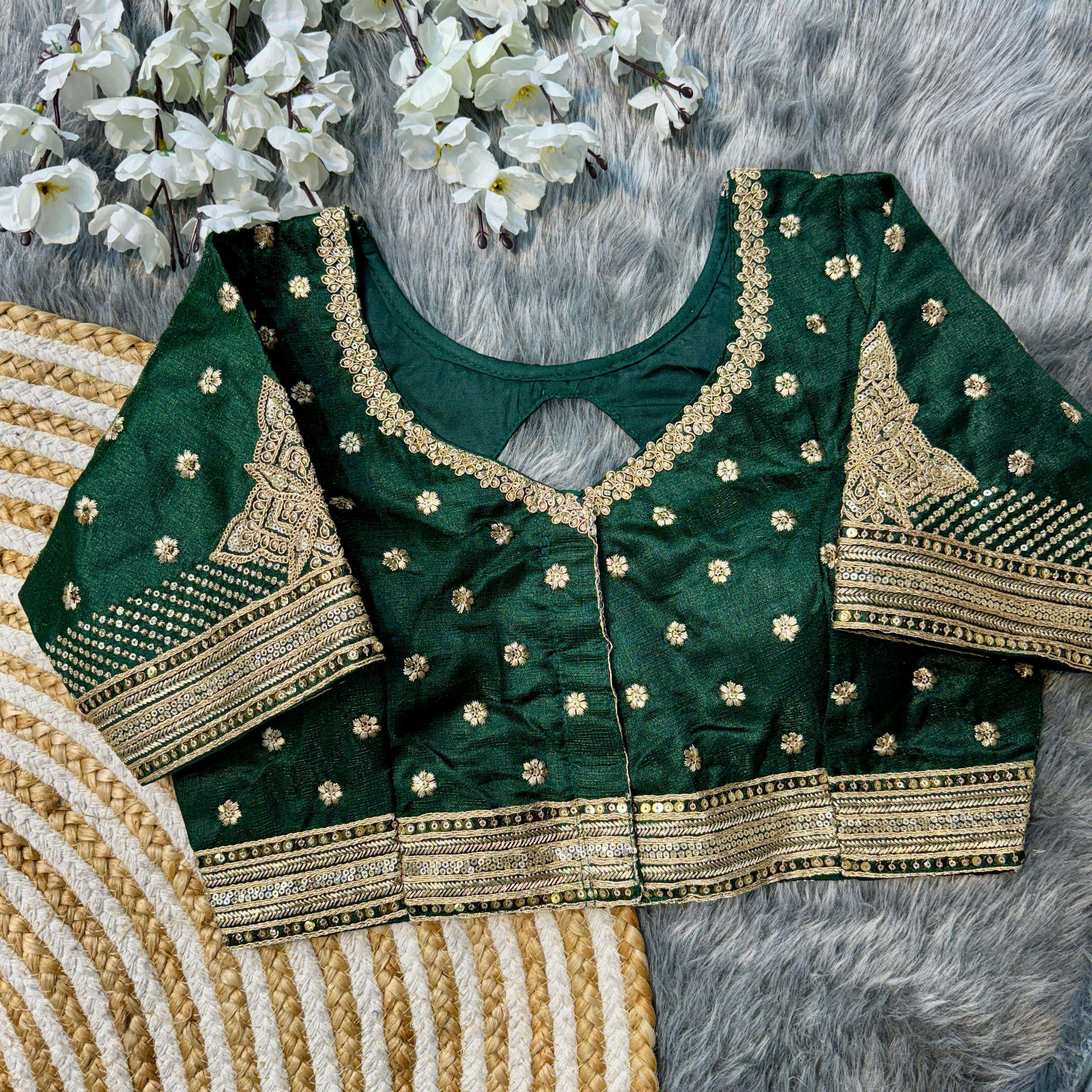 SOFT SILK WITH EMBROIDERY WORK DESIGNER BRIDAL STYLE READYMADE BLOUSE COLLECITON AT BEST RATE (6)