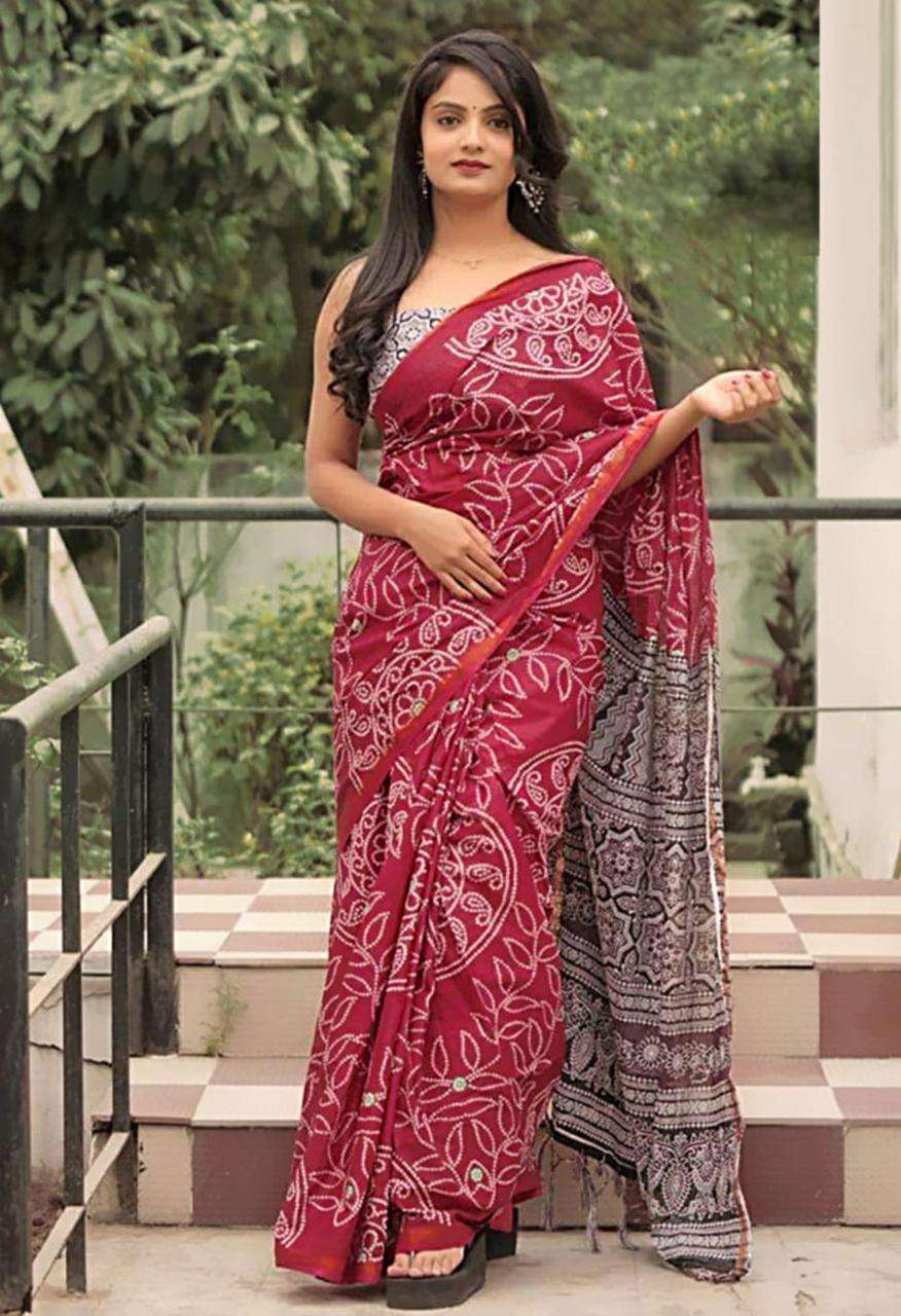 SUMMER SPECIAL COTTON WITH BANDHANI PRINTED REGULAR WEAR SAREE COLLECTION AT BEST RATE
