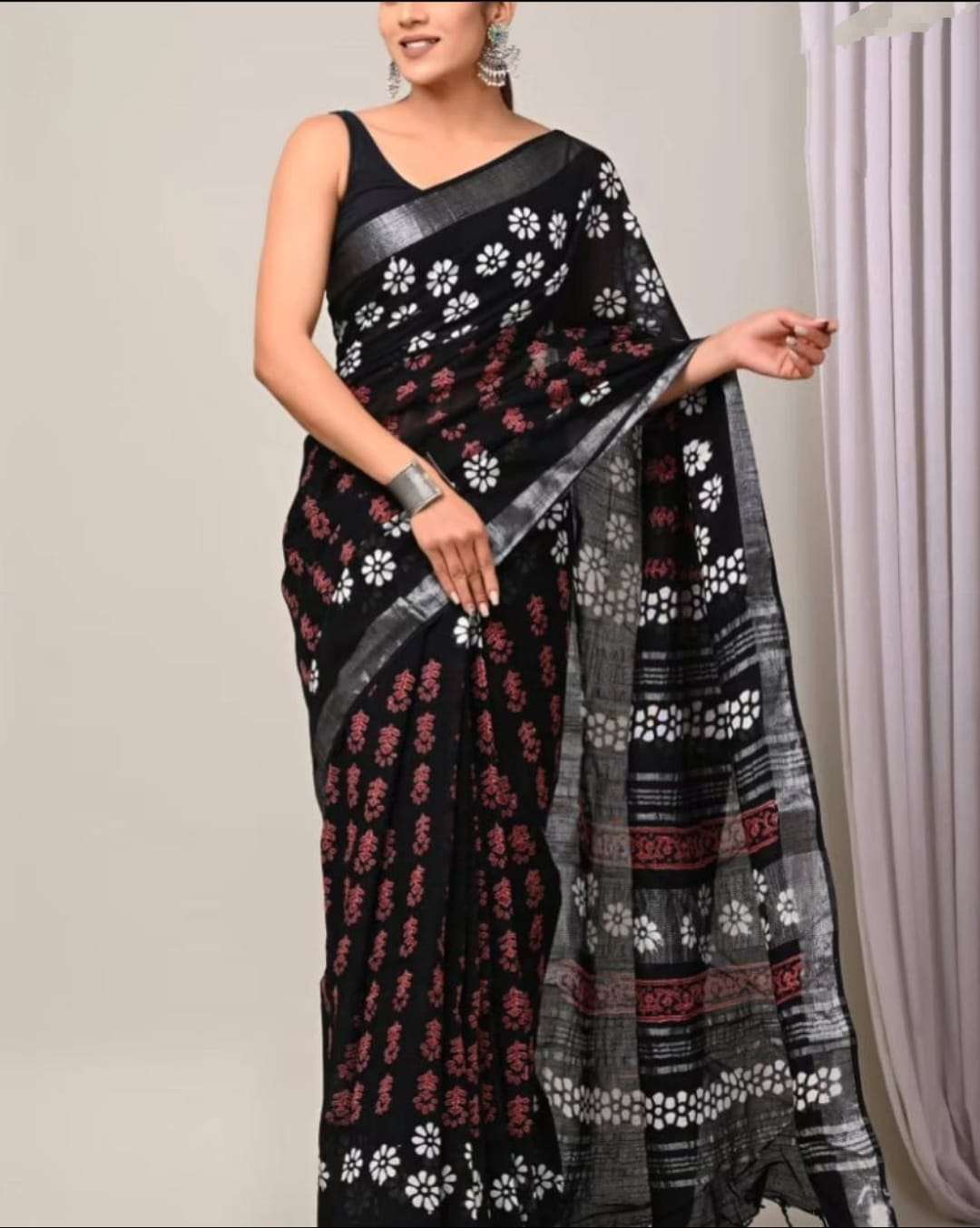 SUMMER SPECIAL LINEN WITH DIGITAL PRINTED REGULAR WEAR SAREE COLLECITON AT BEST RATE