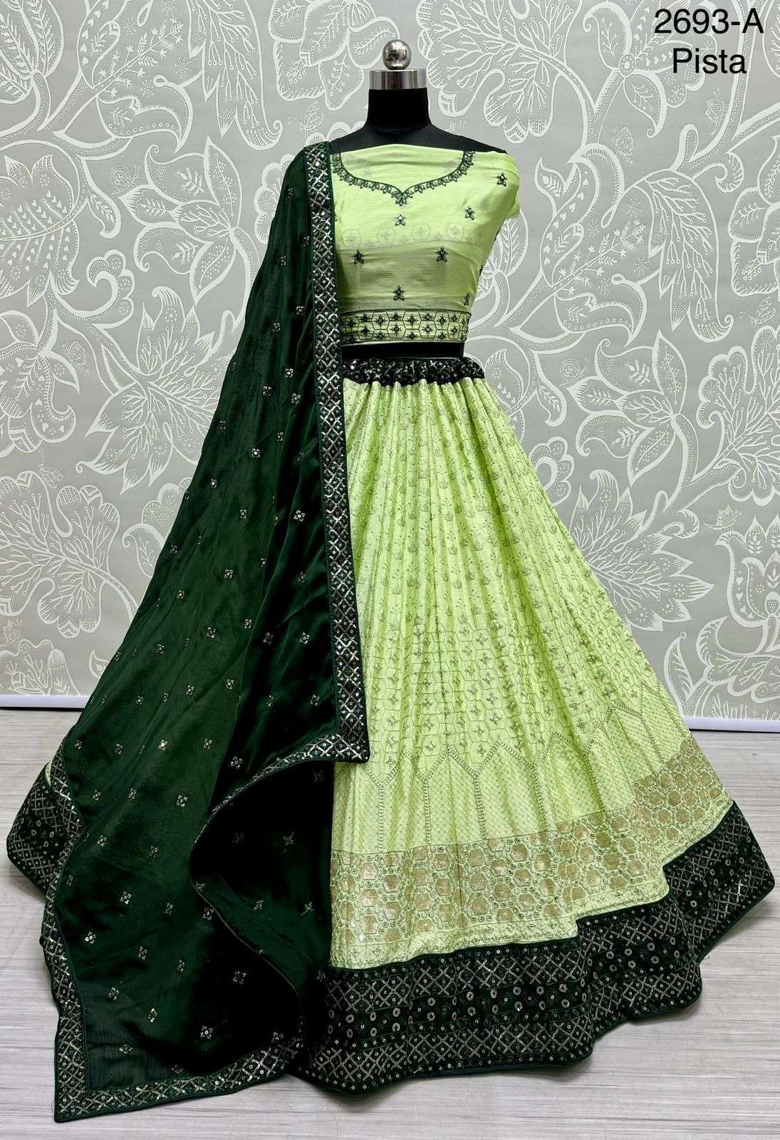 WEDDING SPECIAL GEORGETTE WITH HAND EMBROIDERY WORK LEHENGA CHOLI 