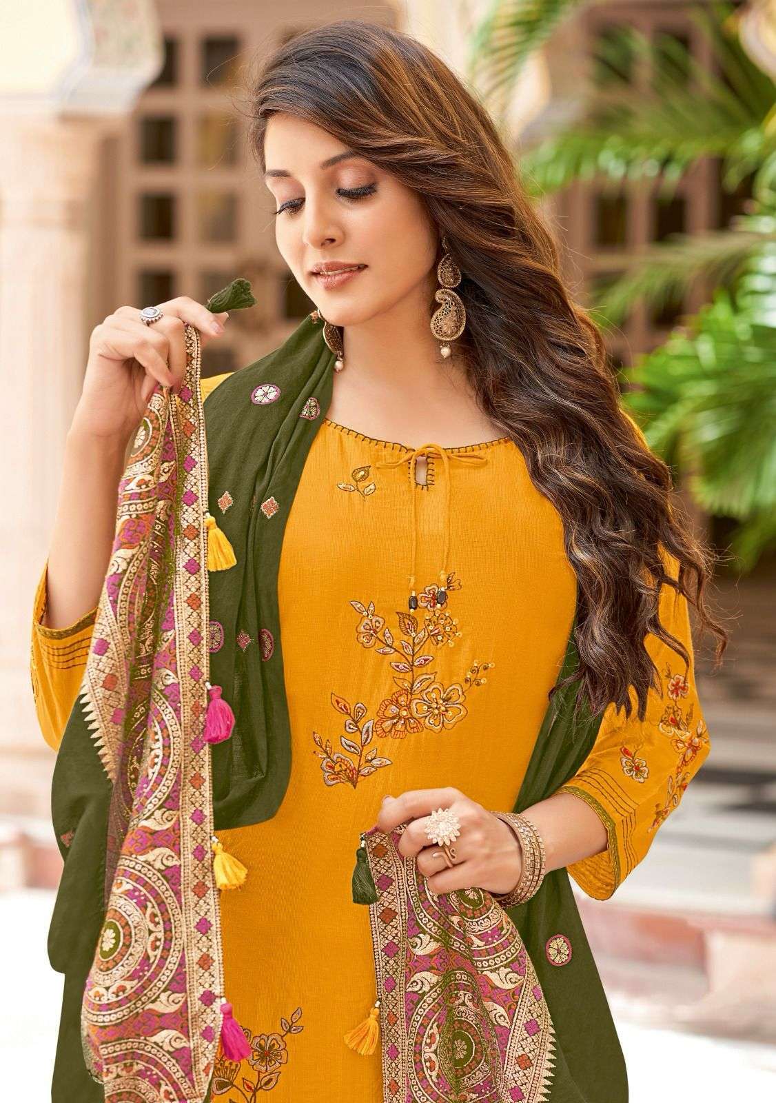 Wooglee Raksha VISCOSE SILK WITH READYMADE DESIGNER SUITS COLLECTION AT BEST RATE
