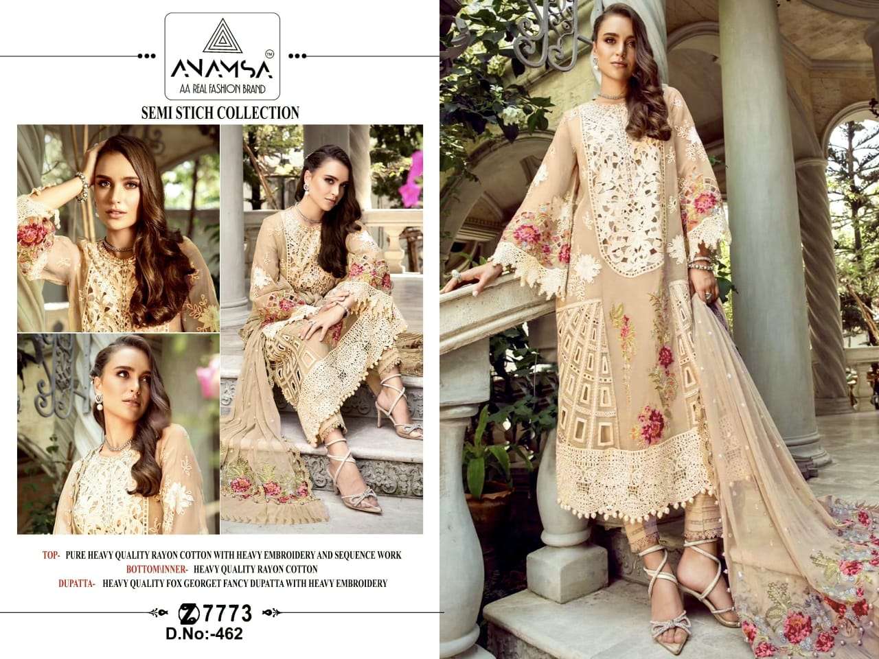 ANAMSA 462 RAYON COTTON PRINTED PAKISTANI SUITS 