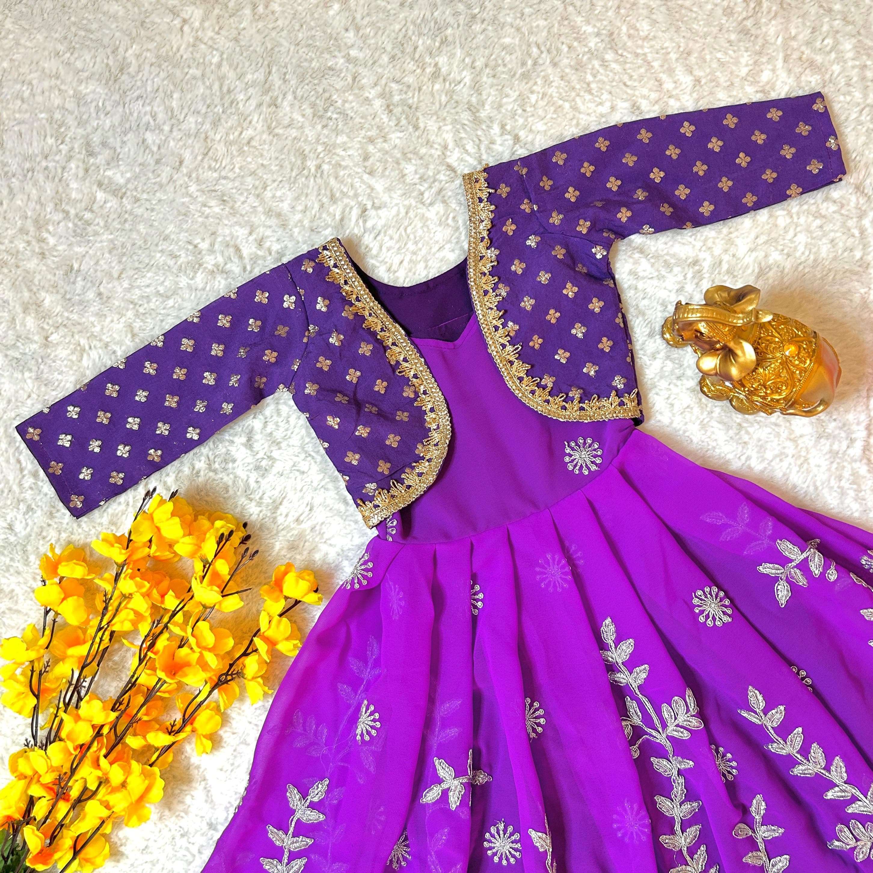 FUNCTION SPECIAL PURPLE COLOUR GEORGETTE WITH DESIGNER KIDS COLLECITON