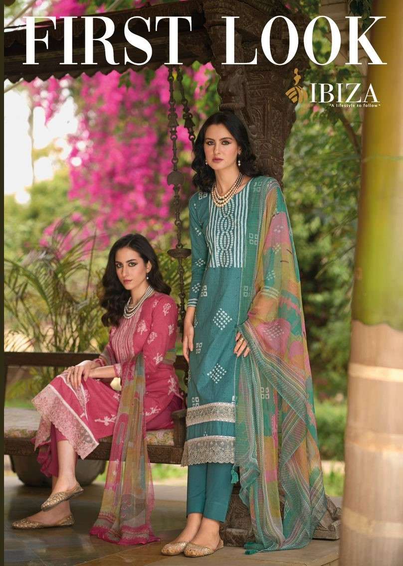 IBIZA FIRST LOOK LAWN COTTON WITH PRINTED SUITS