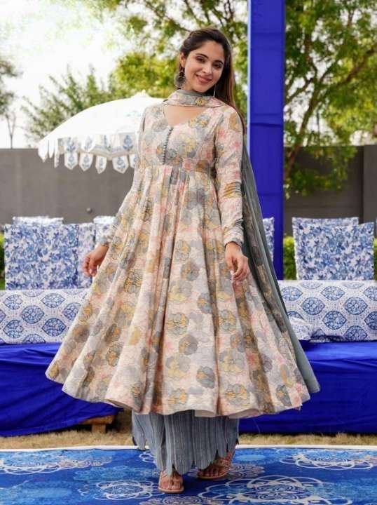 MUSLIN SILK WITH PRINTED READYMADE SUITS COLLECITON
