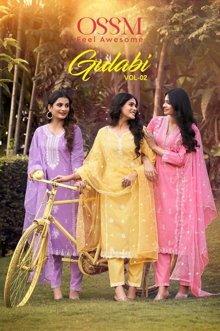 OSSM GULABI VOL 2 COTTON WITH READYMADE SUITS IN WHOLESALER 
