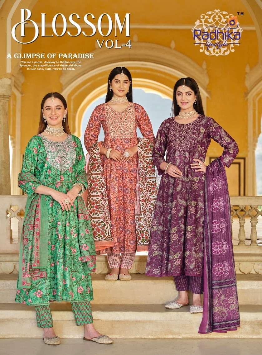 RADHIKA LIFESTYLE BLOSSOM VOL 4 COTTON WITH PRINTED READYMADE SUITS