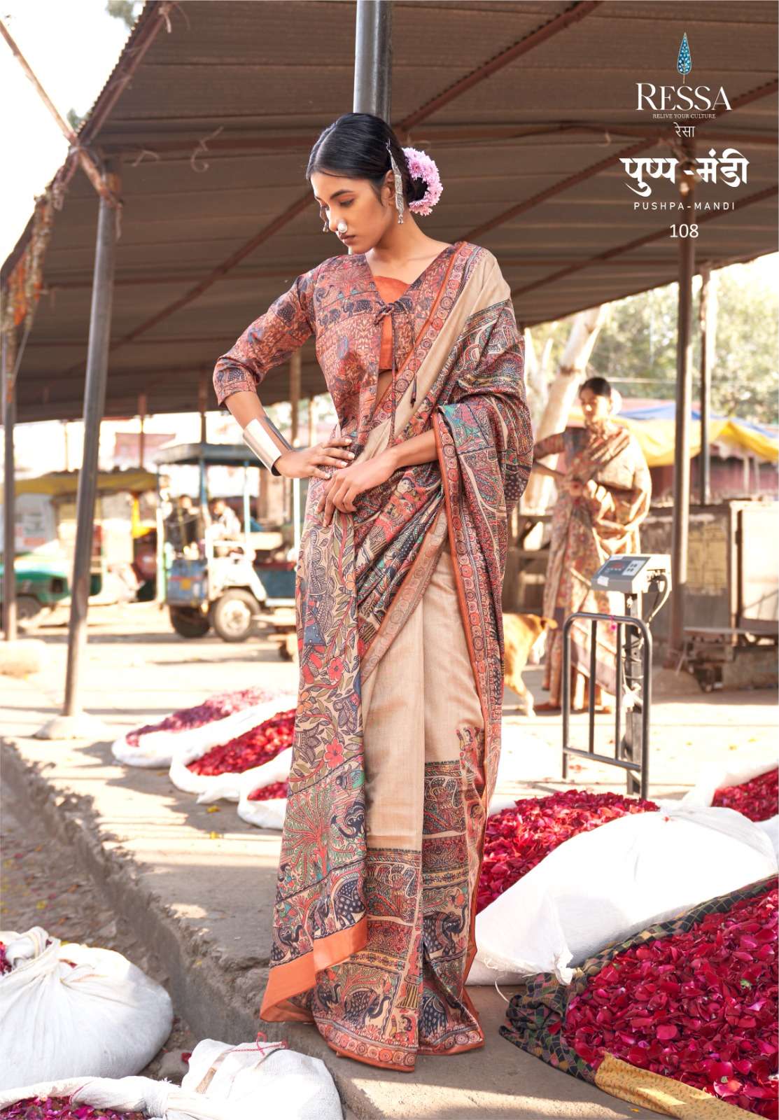 RESSA PUSHPAANDI SILK WITH PRINTED SOFT SAREE