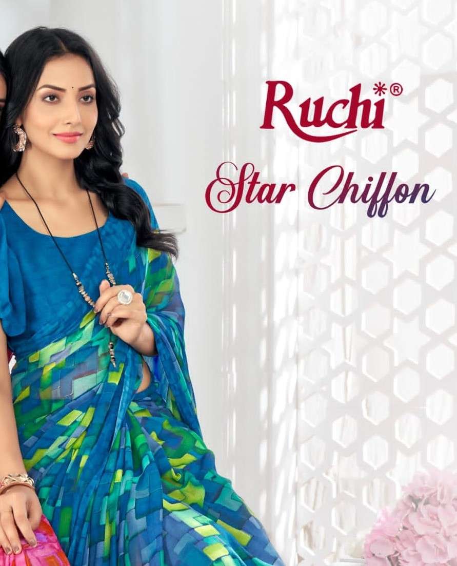 RUCHI STAR CHIFFON  159 CHIFFON PRINTED REGULAR WEAR SAREE