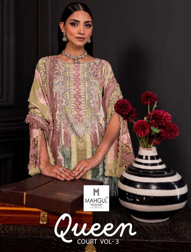 SHRADDHA NX QUEEN COURT VOL 3 LAWN COTTON WITH PAKISTANI SUITS DEALER IN SURAT