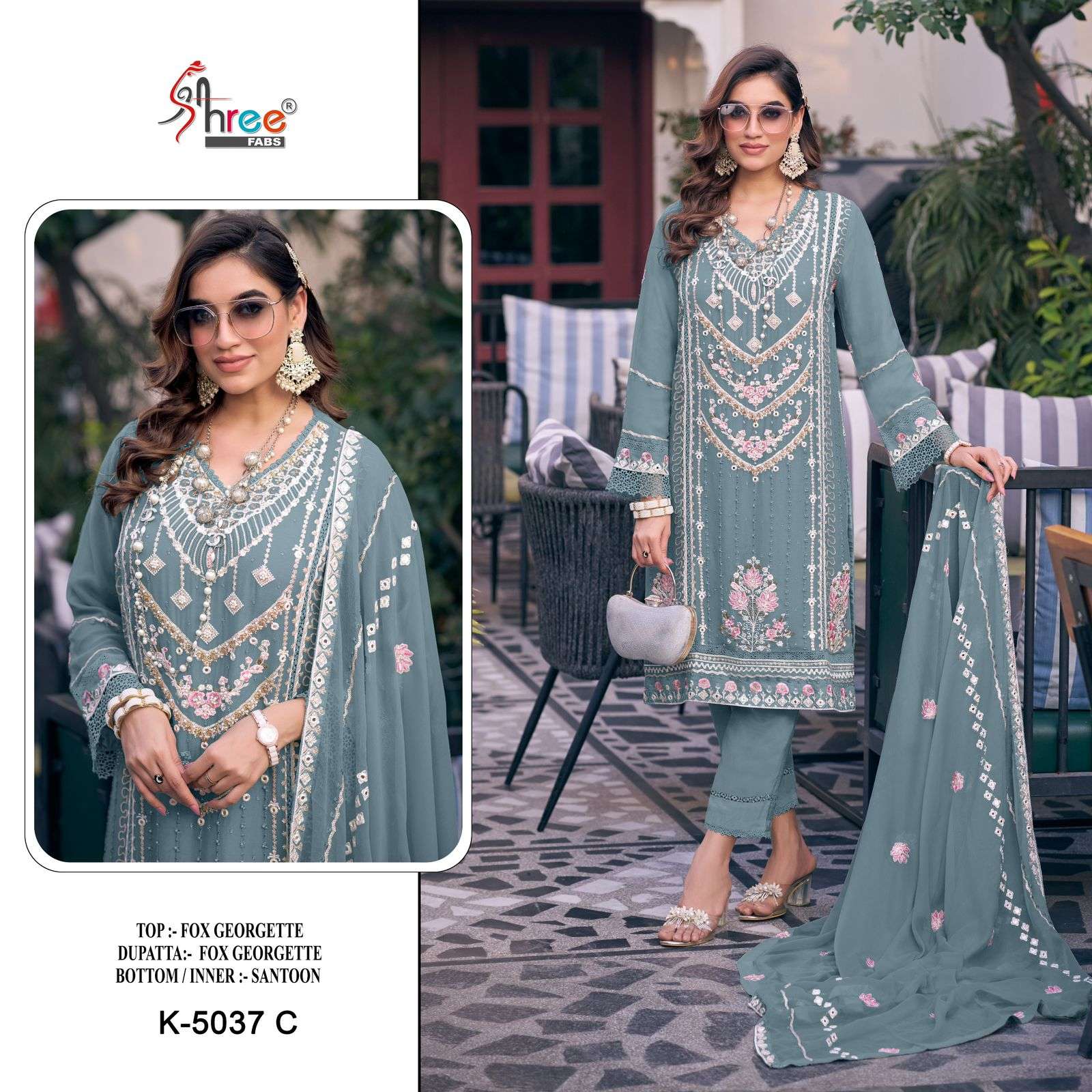 SHREE FABS 5037 GEORGETTE EMBROIDERY WORK PAKISTANI SUITS
