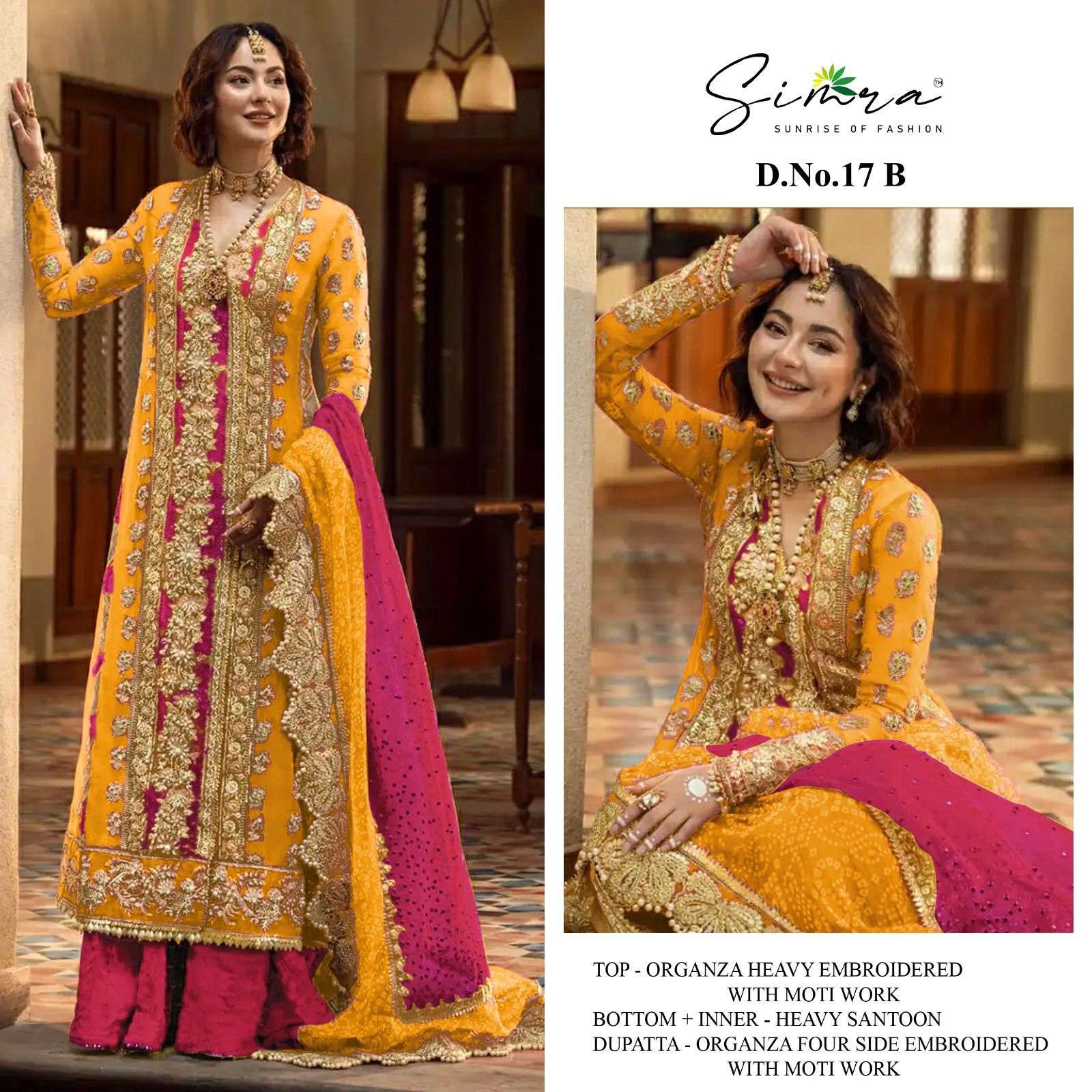 SIMRA 17 ORGANZA WITH EMBROIDERY WORK PAKISTANI SUITS