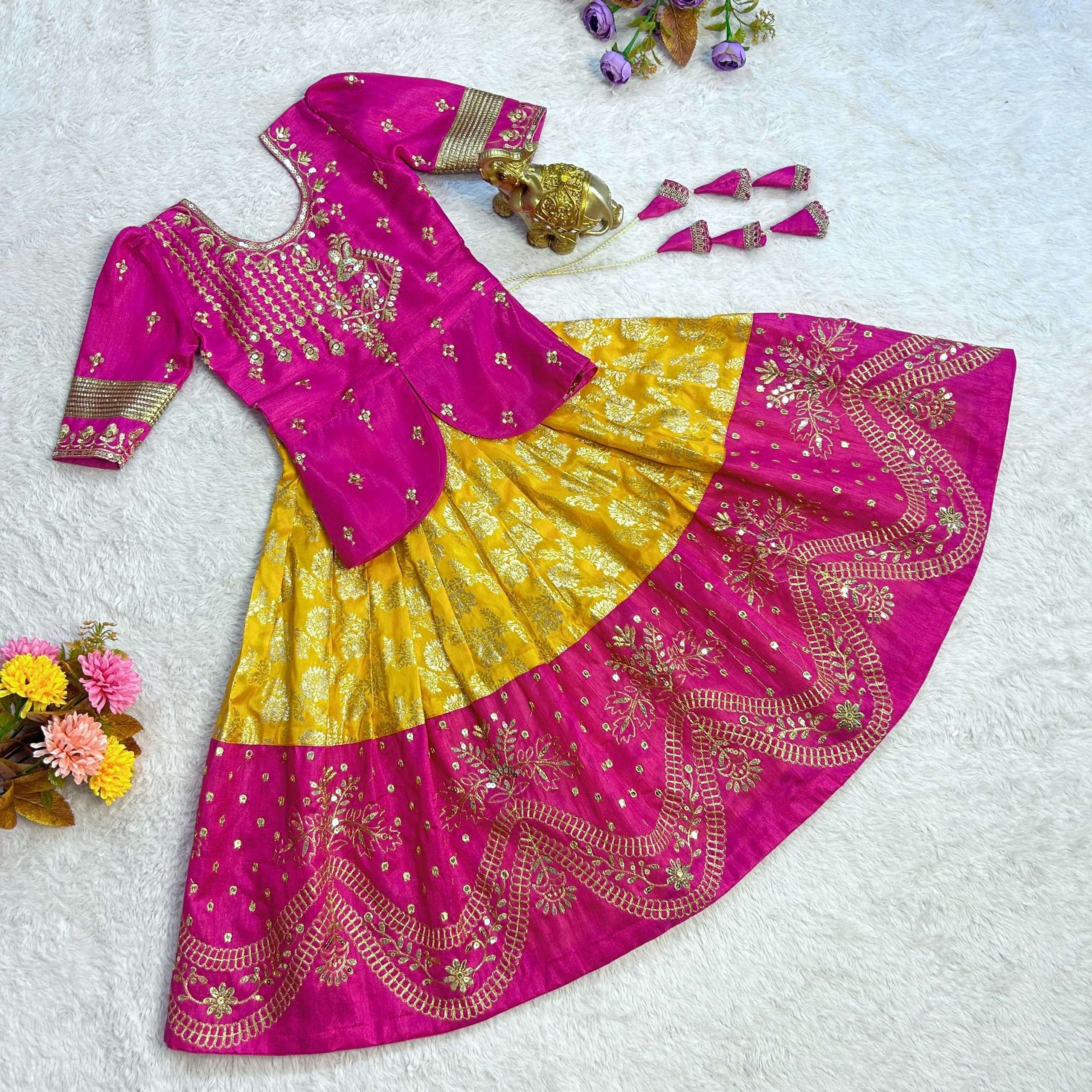 TRADITIONAL VISCOSE SILK READYMADE LITTLE GIRLS COLLECTION