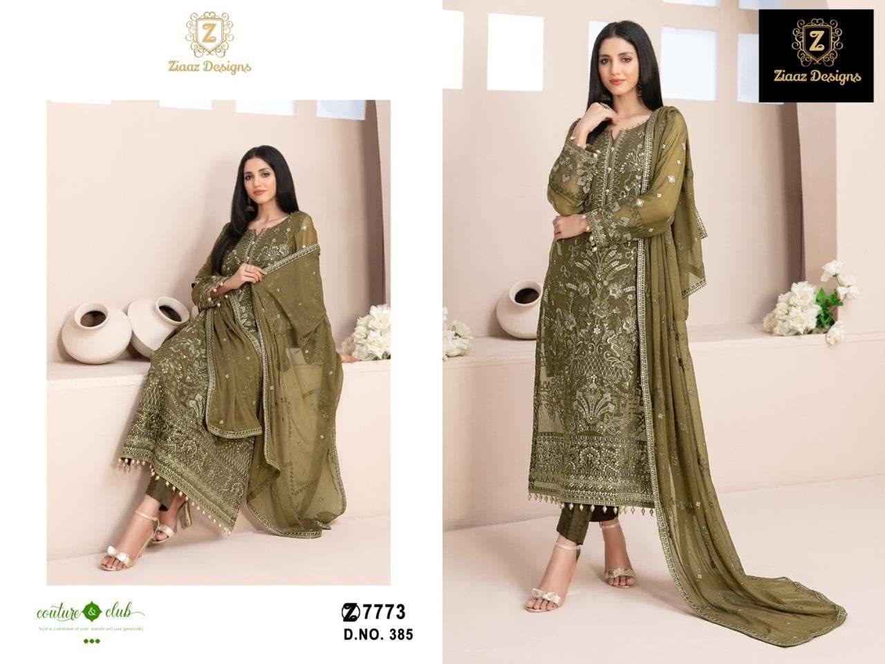 ZIAAZ DESIGNER 385 GEORGETTE WITH EMBROIDERY WORK SUITS