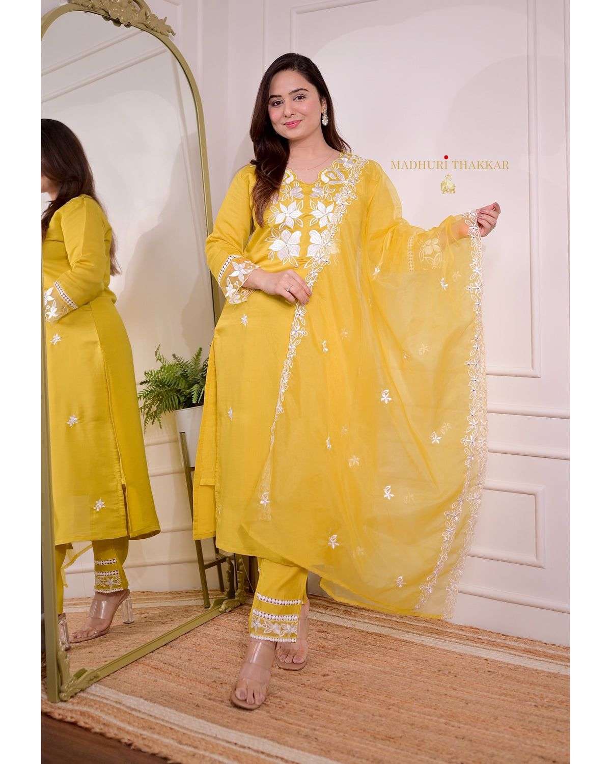 AFSANA SANGEET COTTON LAWN YELLOW COLOUR READYMADE SUITS