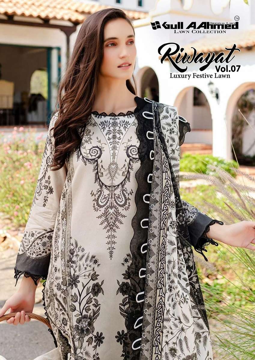 GULL AHMED RIWAYAT VOL 7 LAWN COTTON PAKISTANI SUITS 