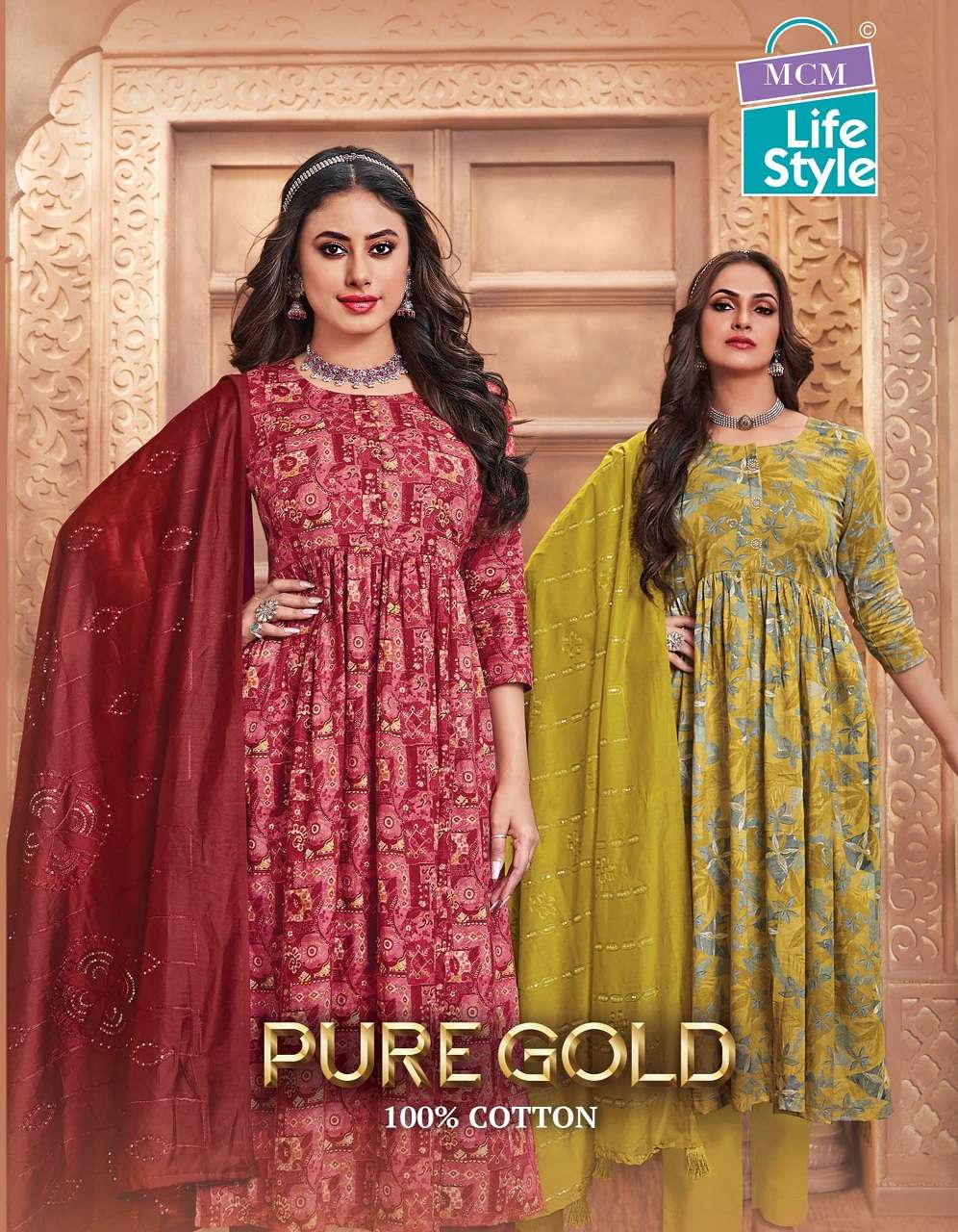 MCM LIFESTYLE PURE GOLD VOL 1 ANARKALI STYLE READYMADE SUITS 