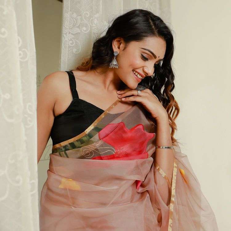 ORGANZA WITH FLOWER PRINTED SAREE 