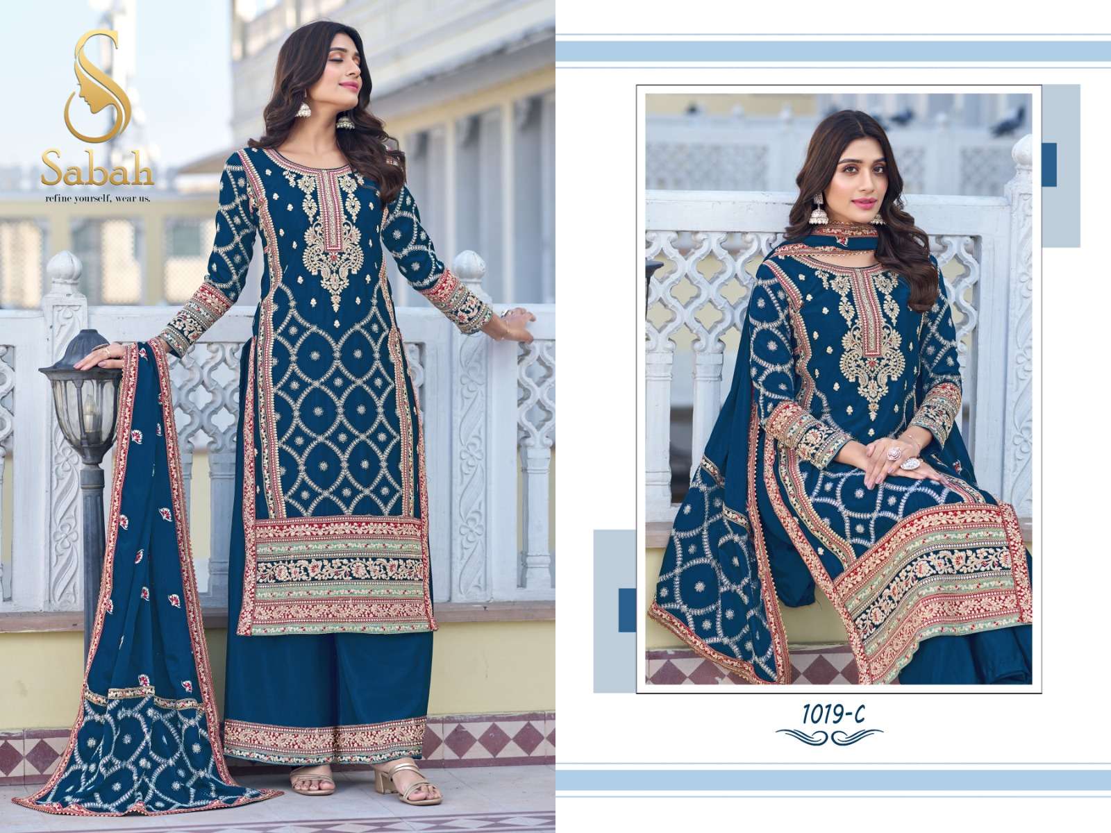 SABAH GUZAARISH CHINON SILK WITH EMBROIDERY WORK SUITS