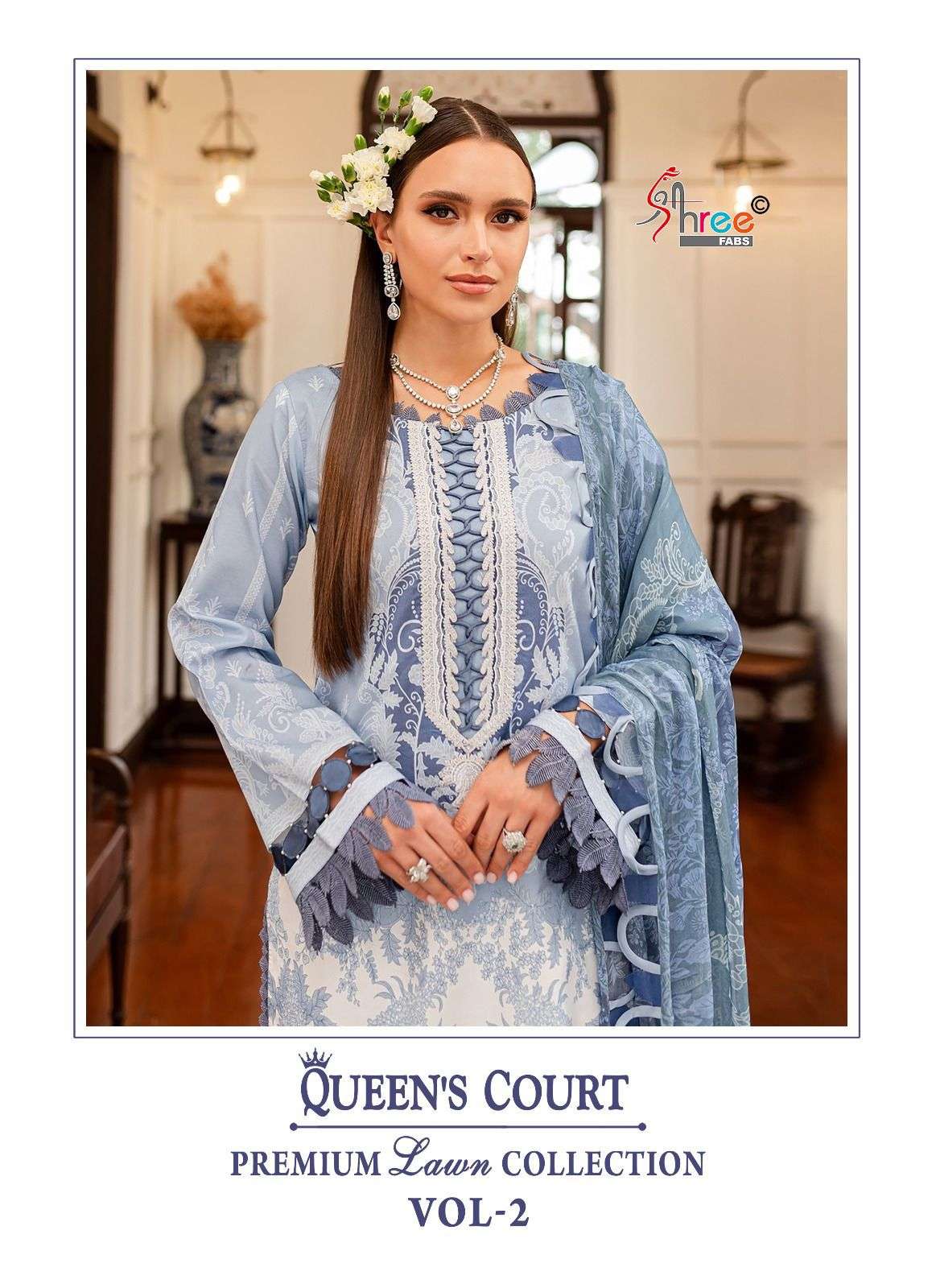SHREE FABS QUEENS COURT PREMIUM LAWN COLLECTION VL 2 COTTON PRINTED PAKISTANI SUITS 