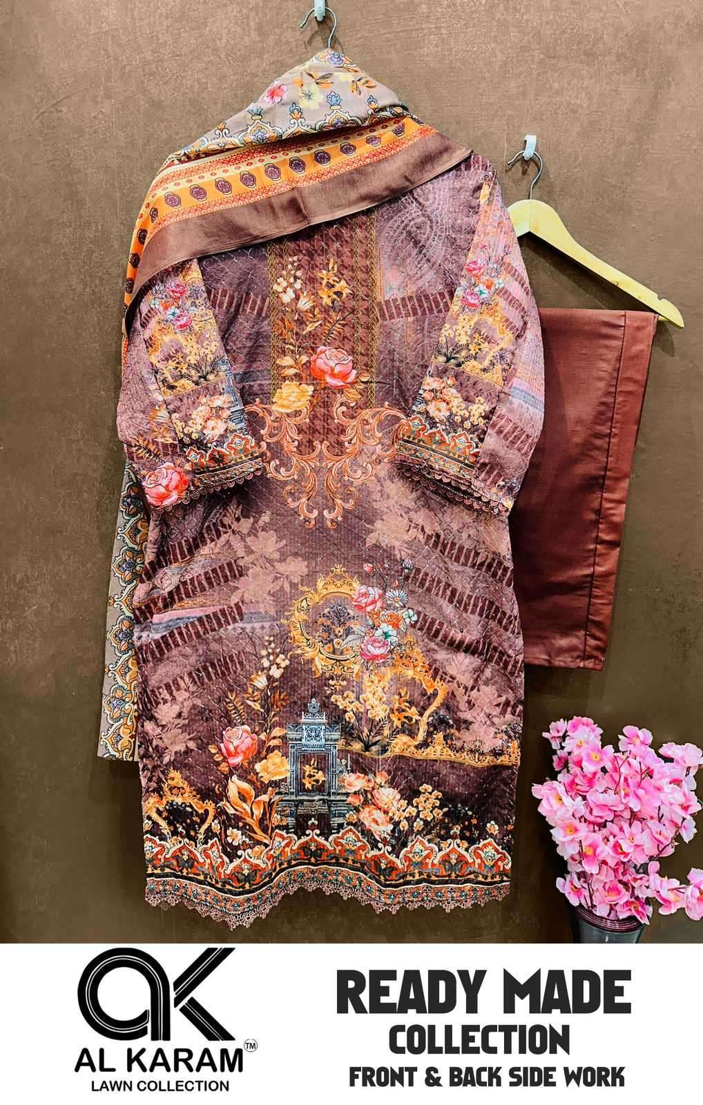 AL Karam Chikankari VOl 5 LAwn COtton Readymade Pakistani suits 