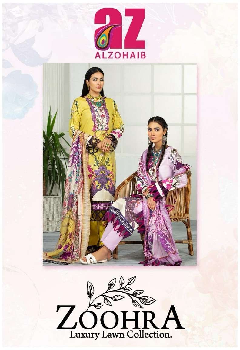 Alzohaib Zoohra Vol 1 LAWN COTTON PAKISTANI SUITS 