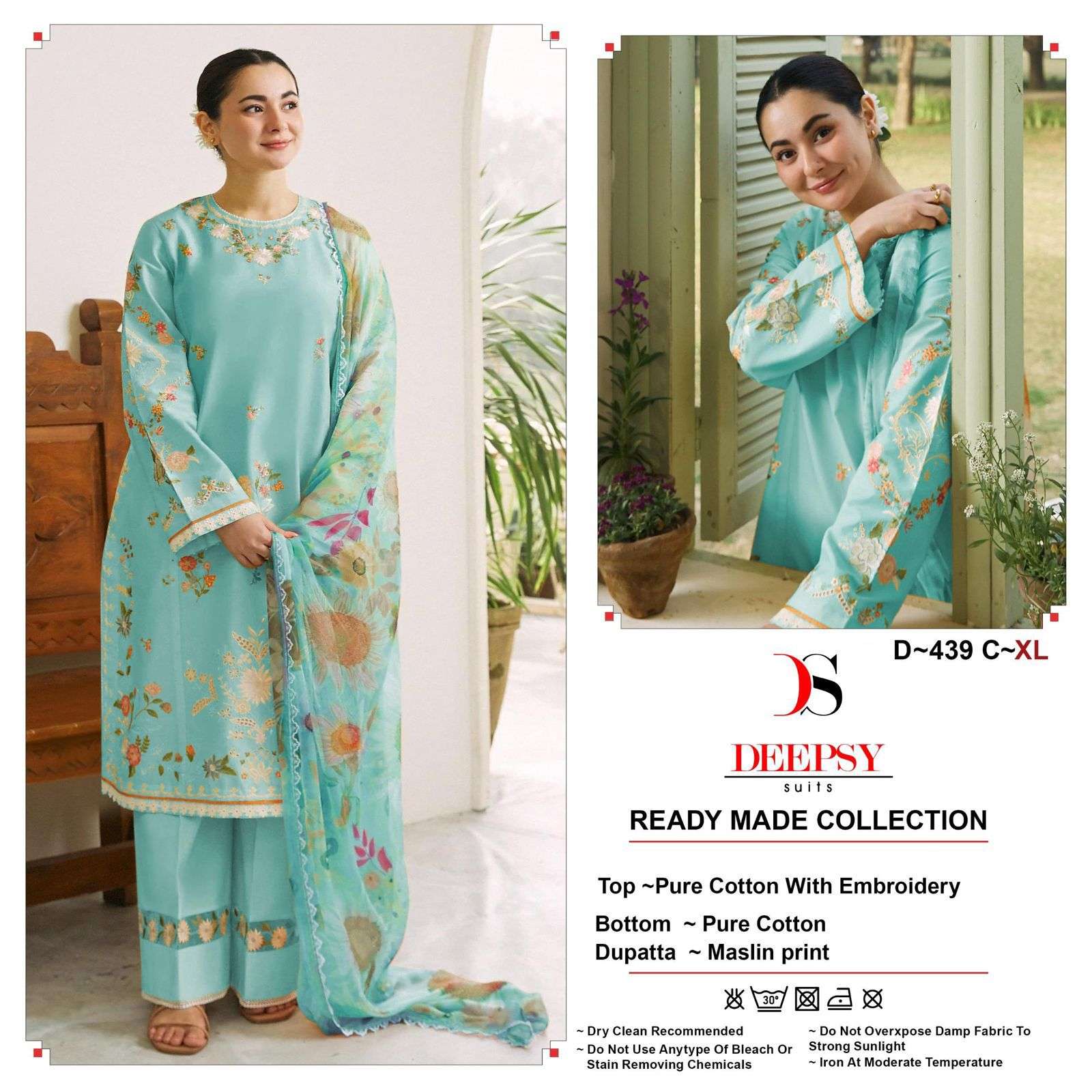DEEPSY SUITS 439 COTTON EMBROIDERY WORK READYMADE SUITS