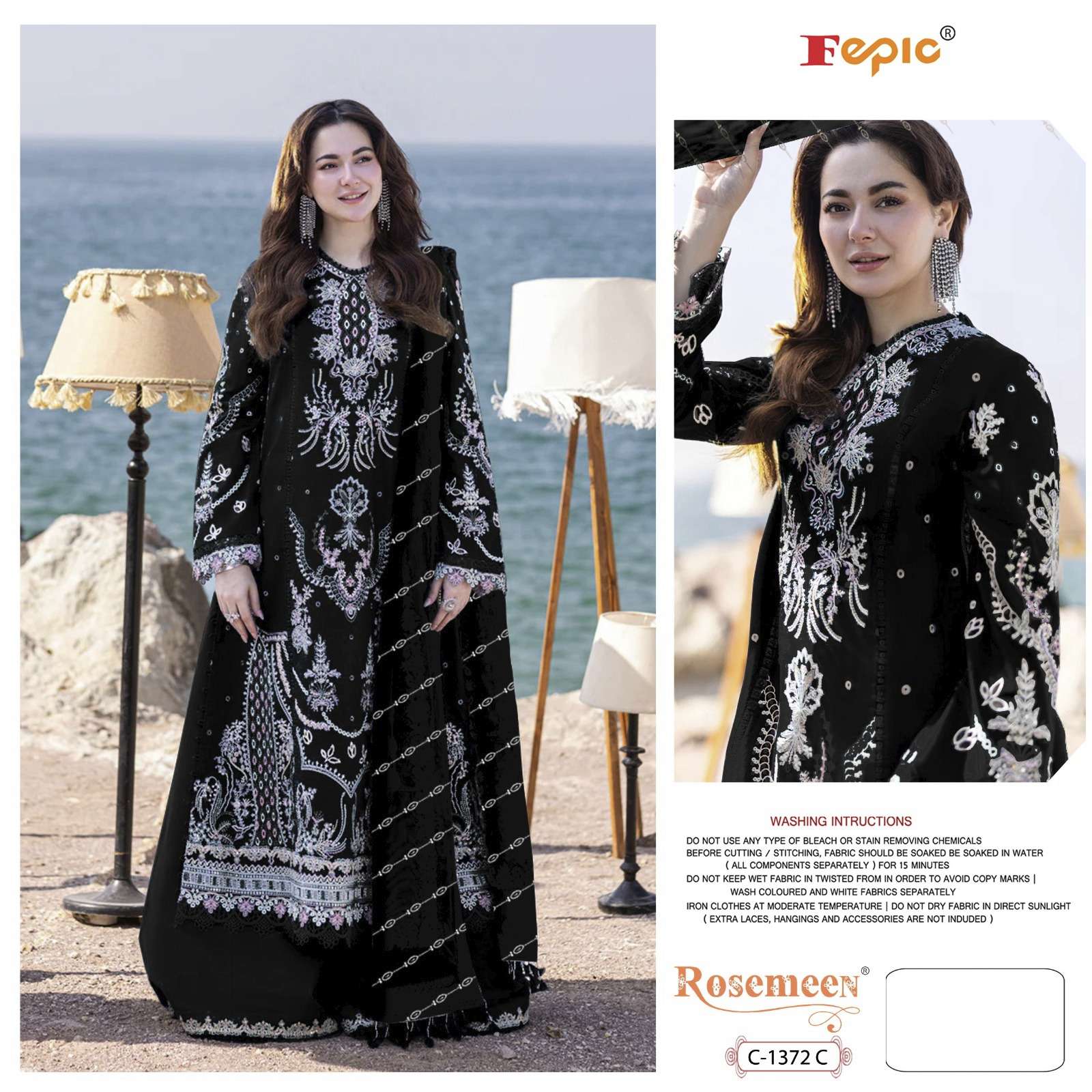 FEPIC 1372 RAYON EMBROIDERY WORK PAKISTANI SUITS 