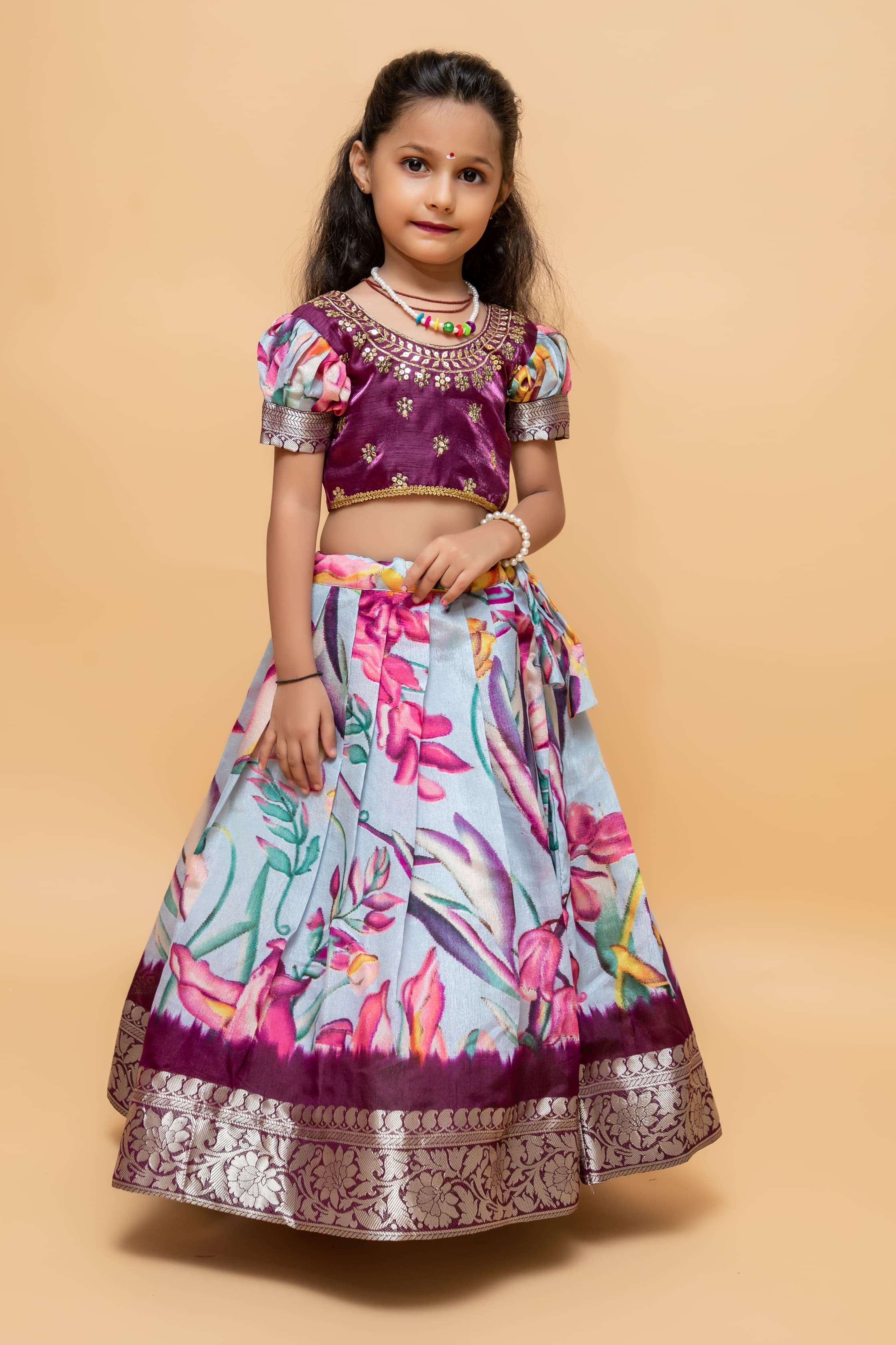 KALAMKARI PRINTED KIDS SPECIAL TRADITIONAL LOOK LEHENGA CHOLI 