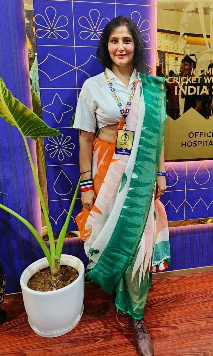 LINEN WITH FLAG PRINTED Saree For Independence Day 
