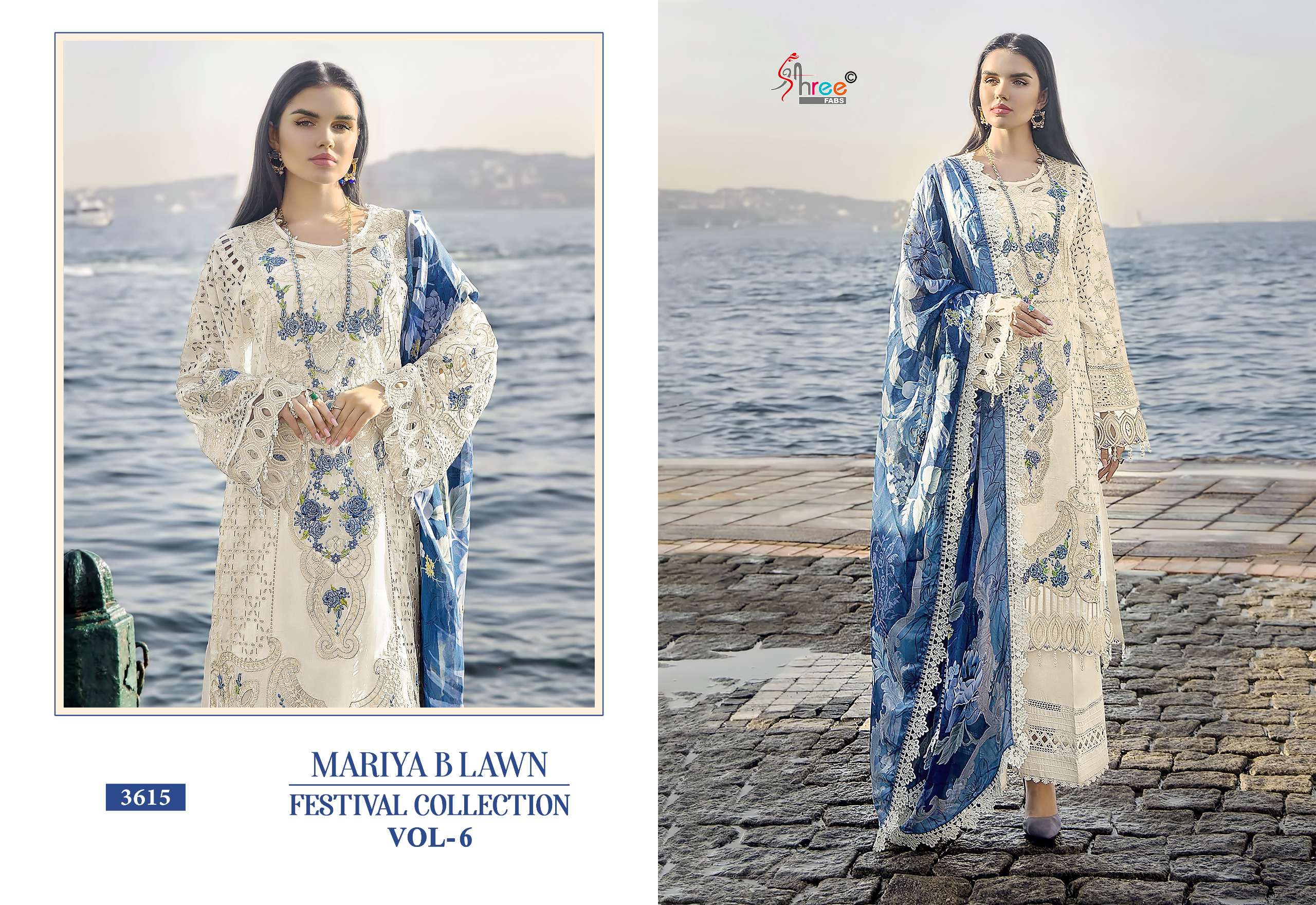 SHREE FABS MARIA B. LAWN FESTIVAL COLLECTION VOL 6 LAWN COTTON PAKISTANI SUITS