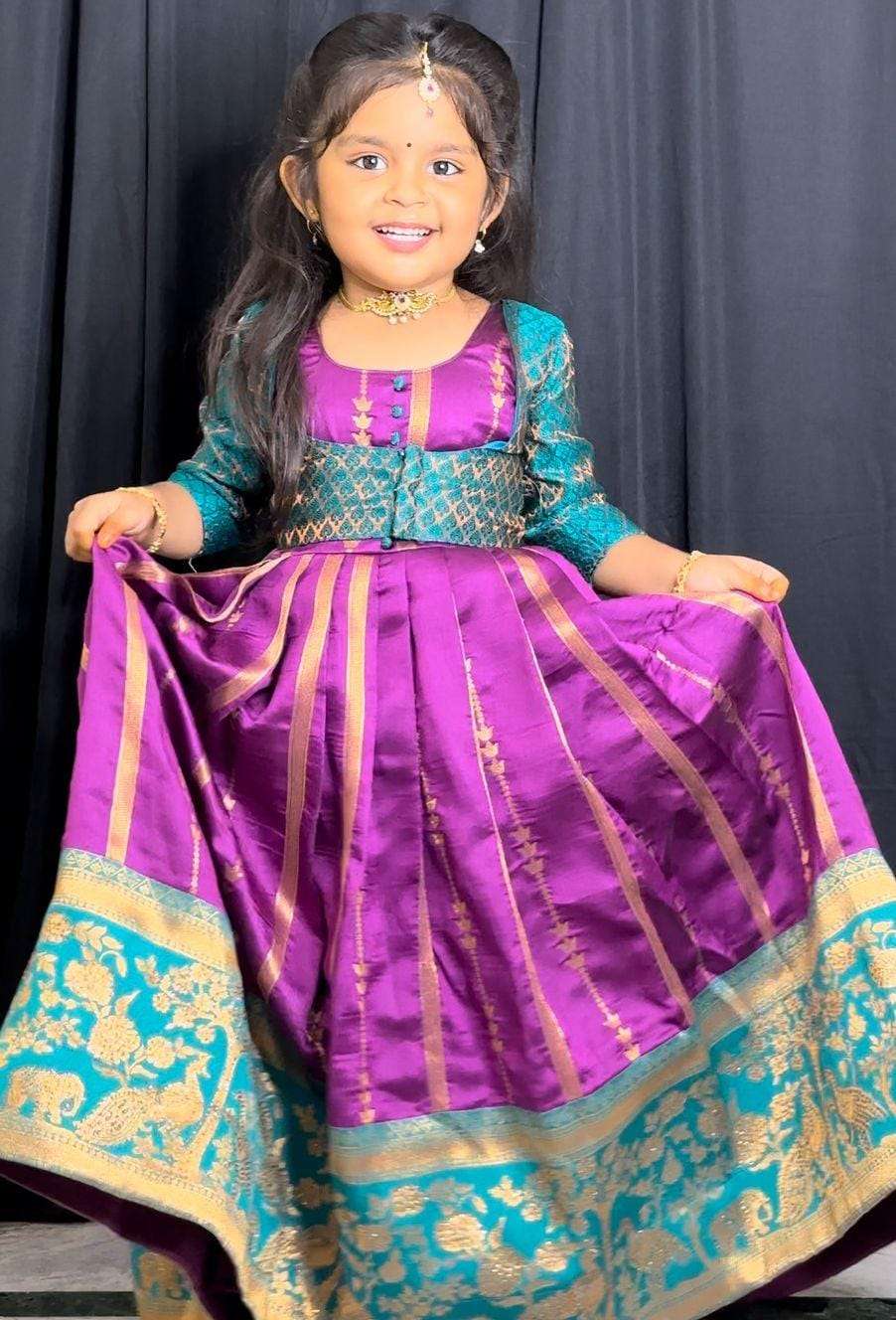 TRADITIONAL LOOK KIDS LONG GOWN STYLE KURTI 