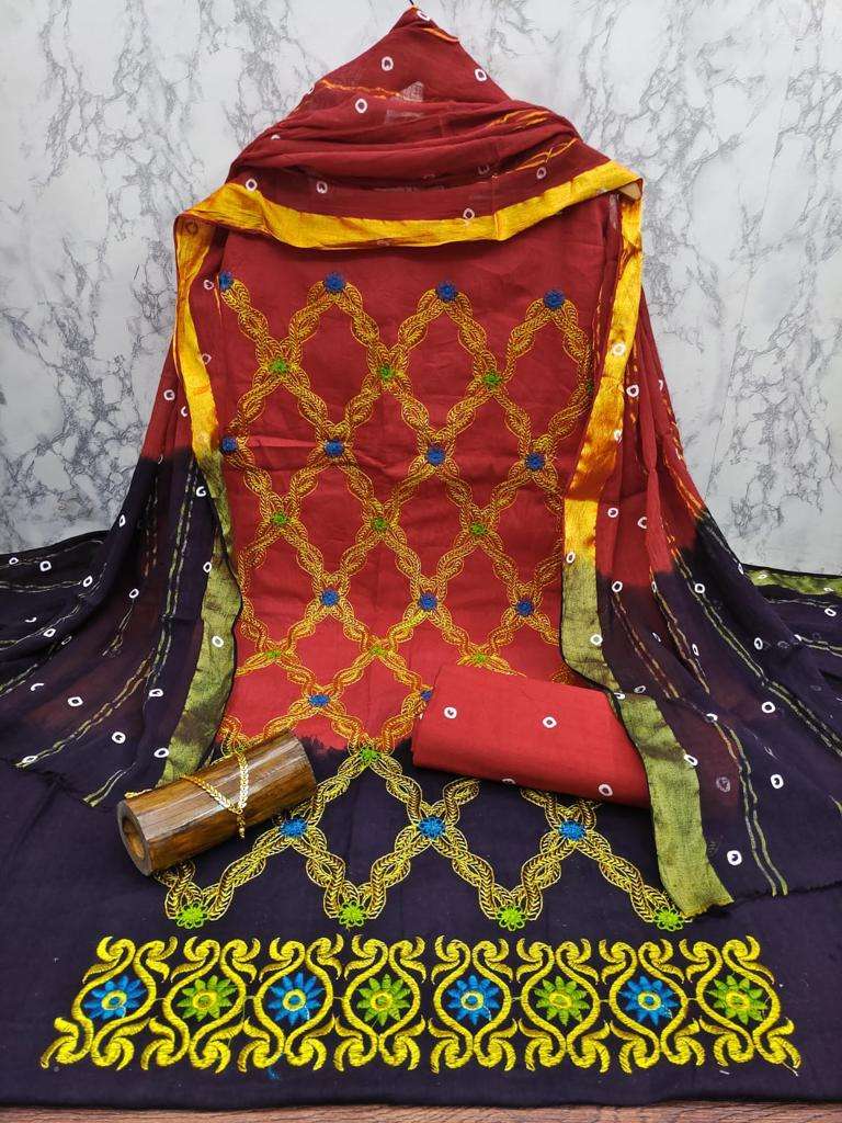 BANDHANI PRINTED COTTON DRESS MATERIAL SUPPLIER  (