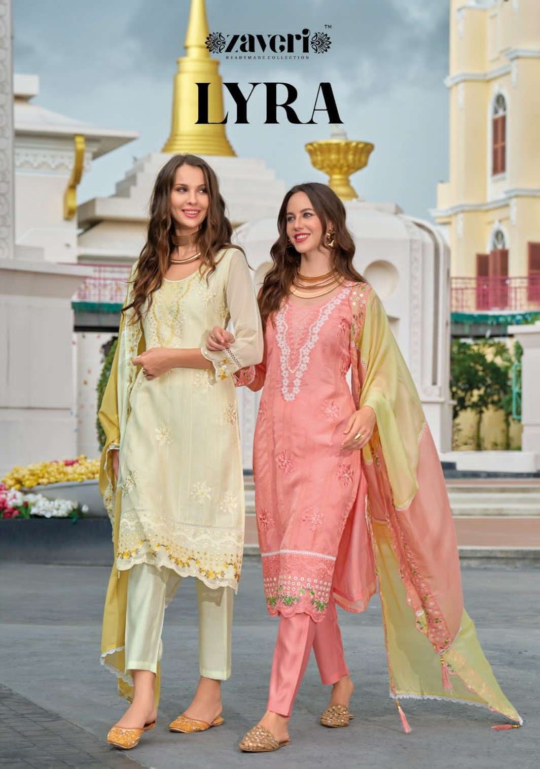 EBA LIFESTYLE ZAVERI LYRA SOFT ORGANZA REEADYMADE SUITS