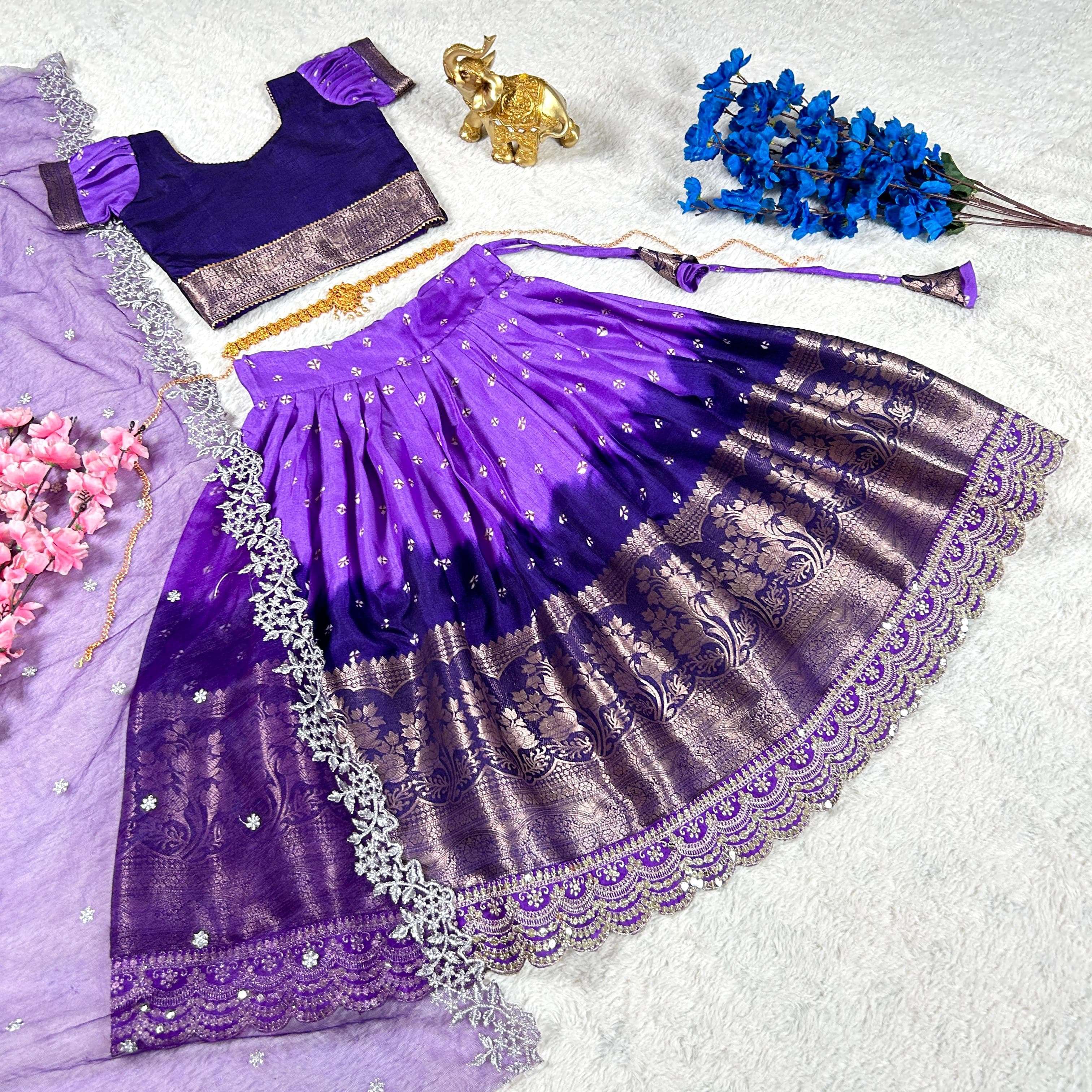 FESTIVAL SPECIAL DOLA SILK WITH FANCY LOOK KIDS SPECIAL LEHENGA CHOLI 