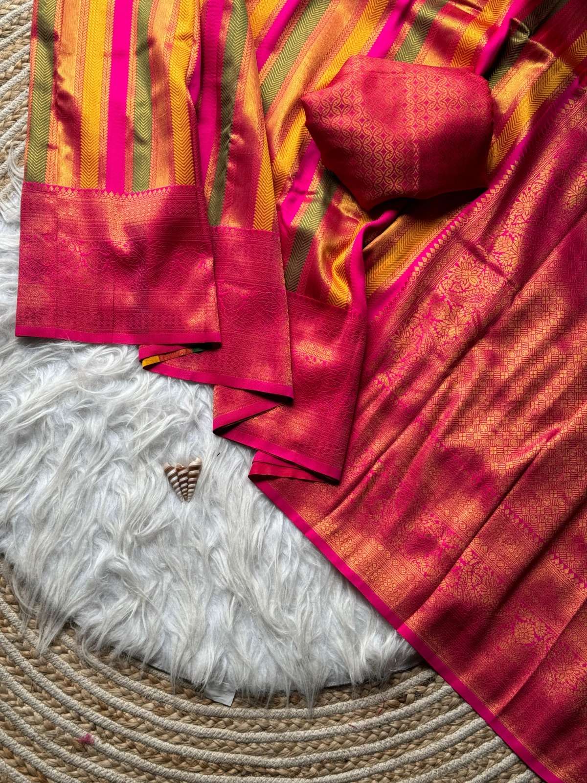 KANJIVARAM SILK MALTI COLOUR SAREE