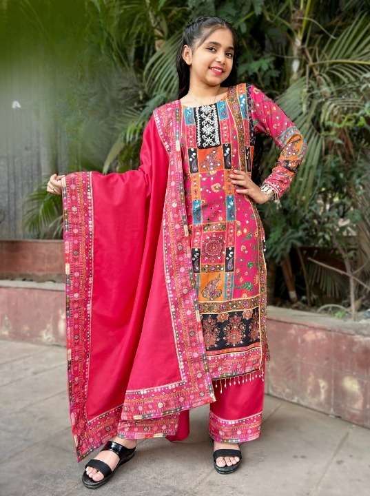 KIDS SPECIAL READYMADE MUSLIN SILK FANCY LOOK READYMADE SUITS 