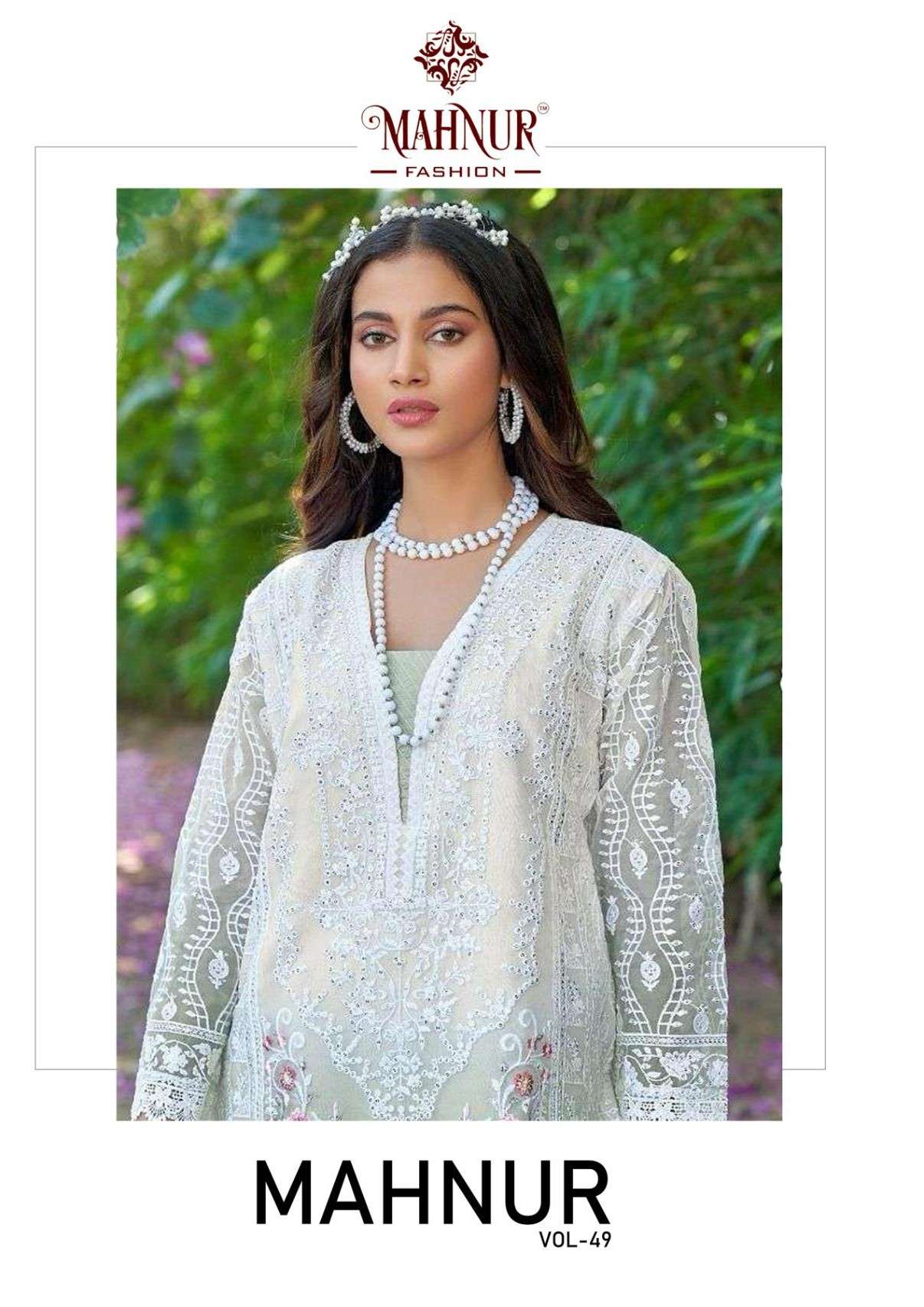 MAHNUR FASHION VOL 49 ORGANZA EMBROIDERY WORK PAKISTANI SUITS