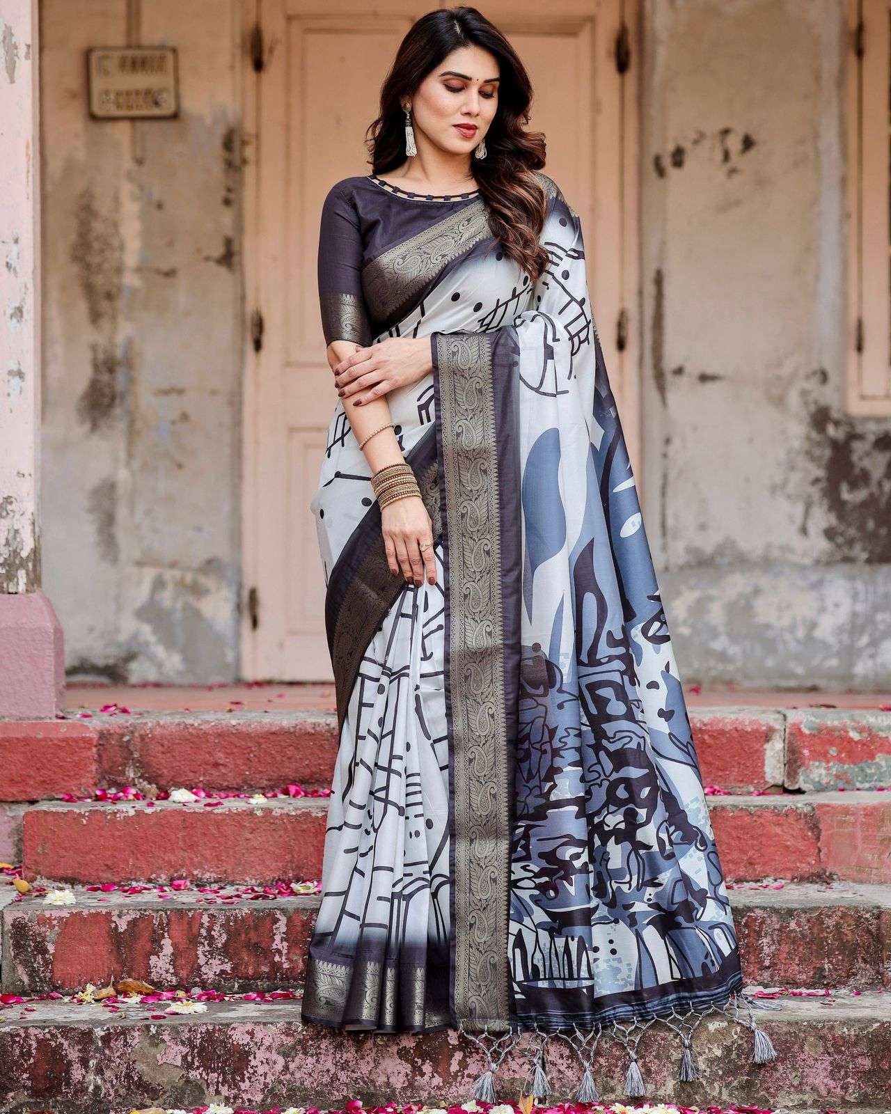 Party wear shops saree black colour