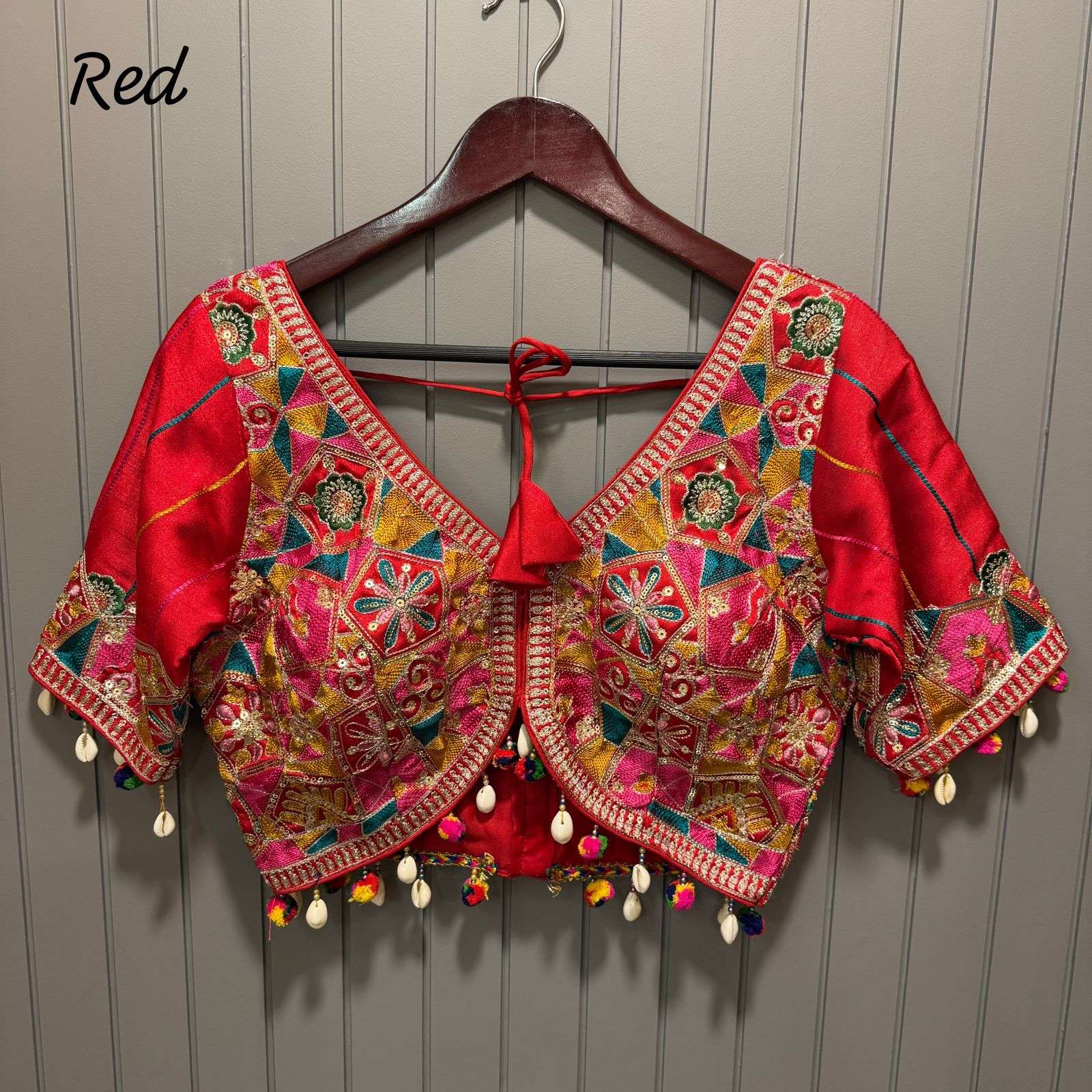 TRADITIONAL EMBROIDERY WORK SILK READYMADE BLOUSE