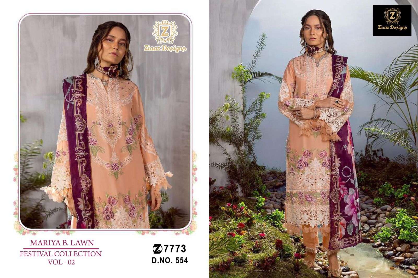 ZIAAZ COTTON FABRICS FANCY PAKISTANI DRESS MATERIAL