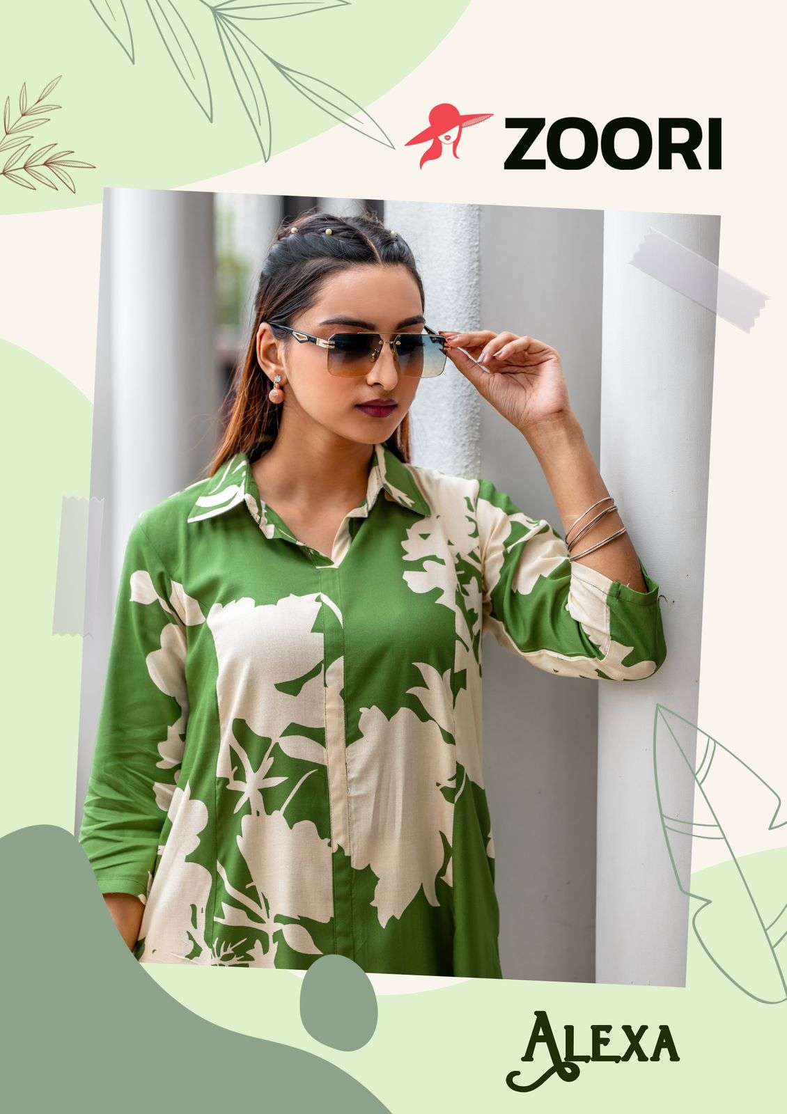 ZOORI ALEXA RAYON PRINTED FANCY KURTI