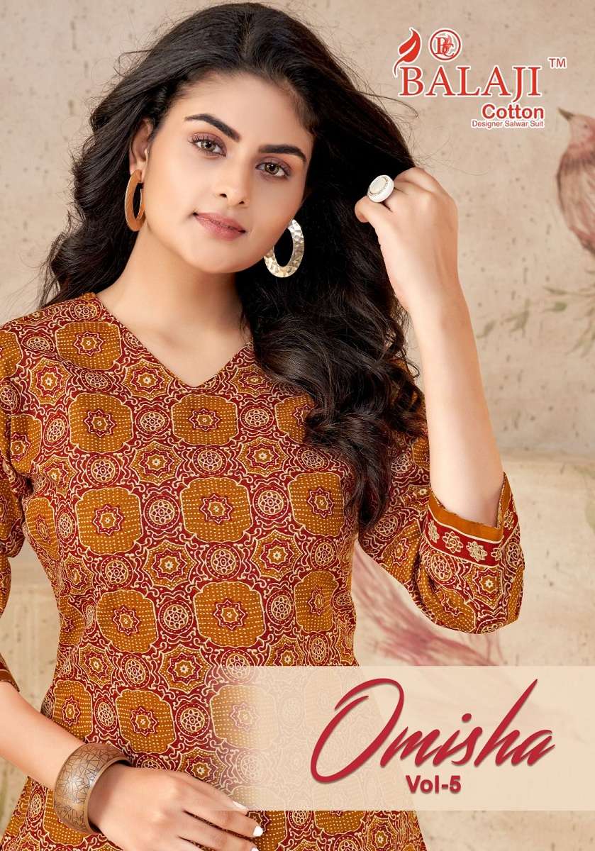 BALAJI OMISHA VOL 5 REGULAR WEAR COTTON PRINTED SHORT KURTI