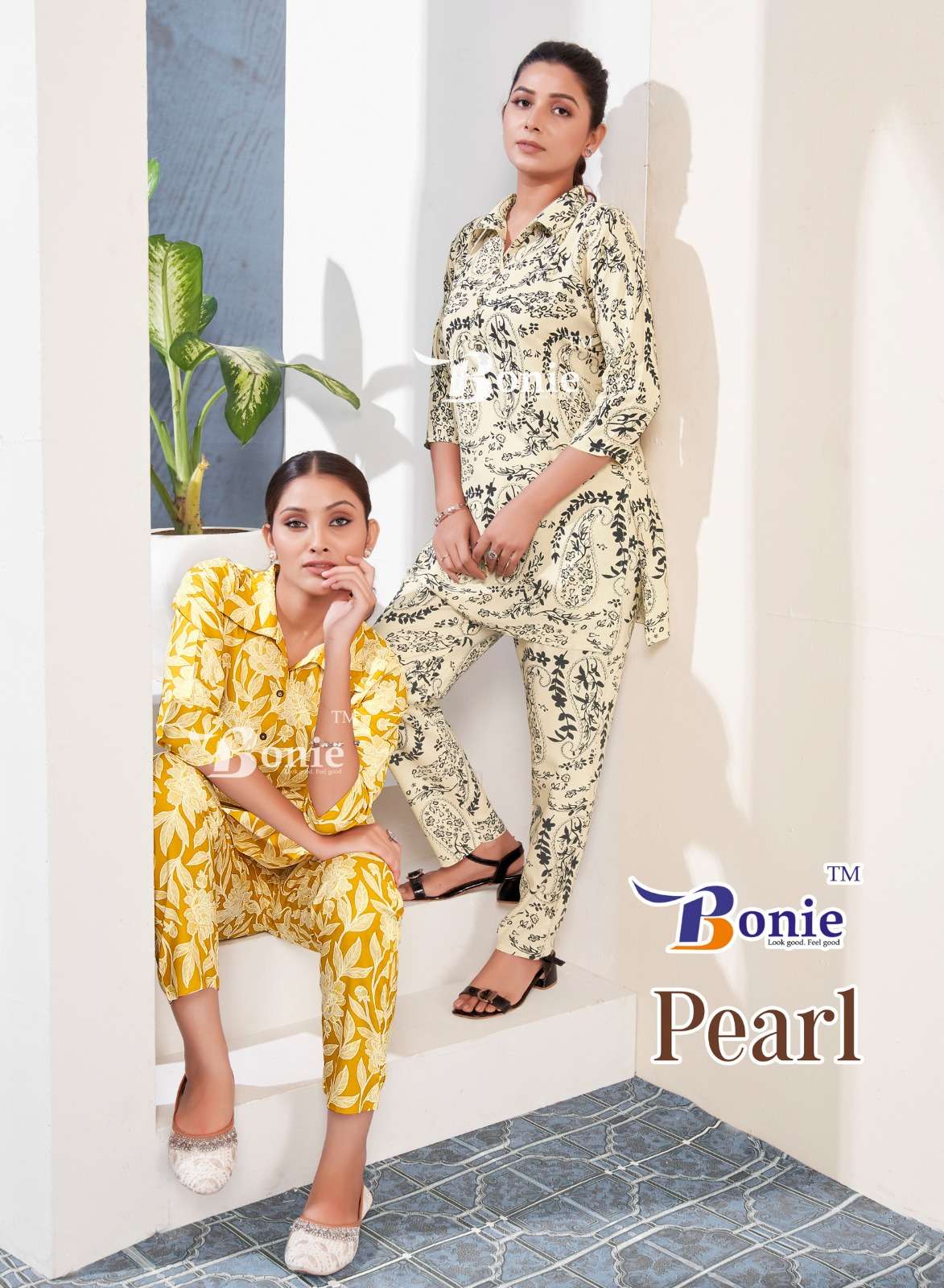 BONIE PEARL RAYON PRINTED FANCY CORD SET STYLE KURTI